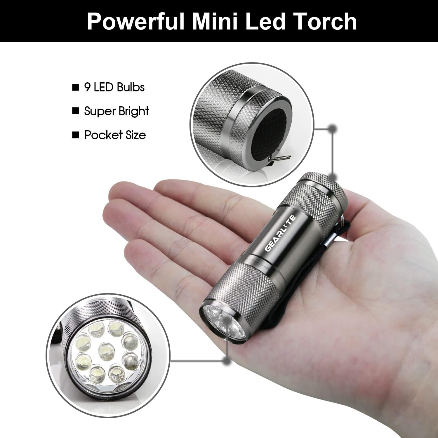 Detalle de GEARLITE Mini LED Taschenlampe, 4 Pack Aluminium Kinder Taschenlampe Klein mit 12 AAA Batterien, IP65 Wasserdicht Handlampe mit Lanyard für junge Camping Wandern Outdoor
GEARLITE Mini LED Taschenlampe, 4 Pack Alu…