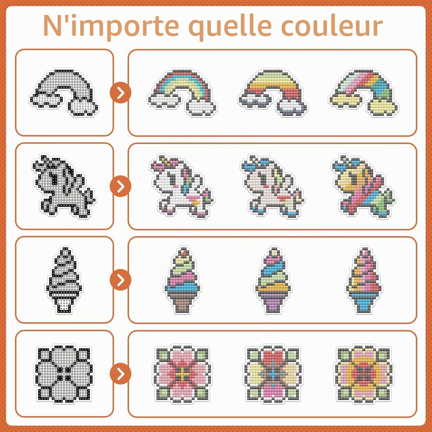 Detalle 2 de ARTDOT AD-DPK-FDS38 diamond painting-stickerset voor kinderen, 38 stuks