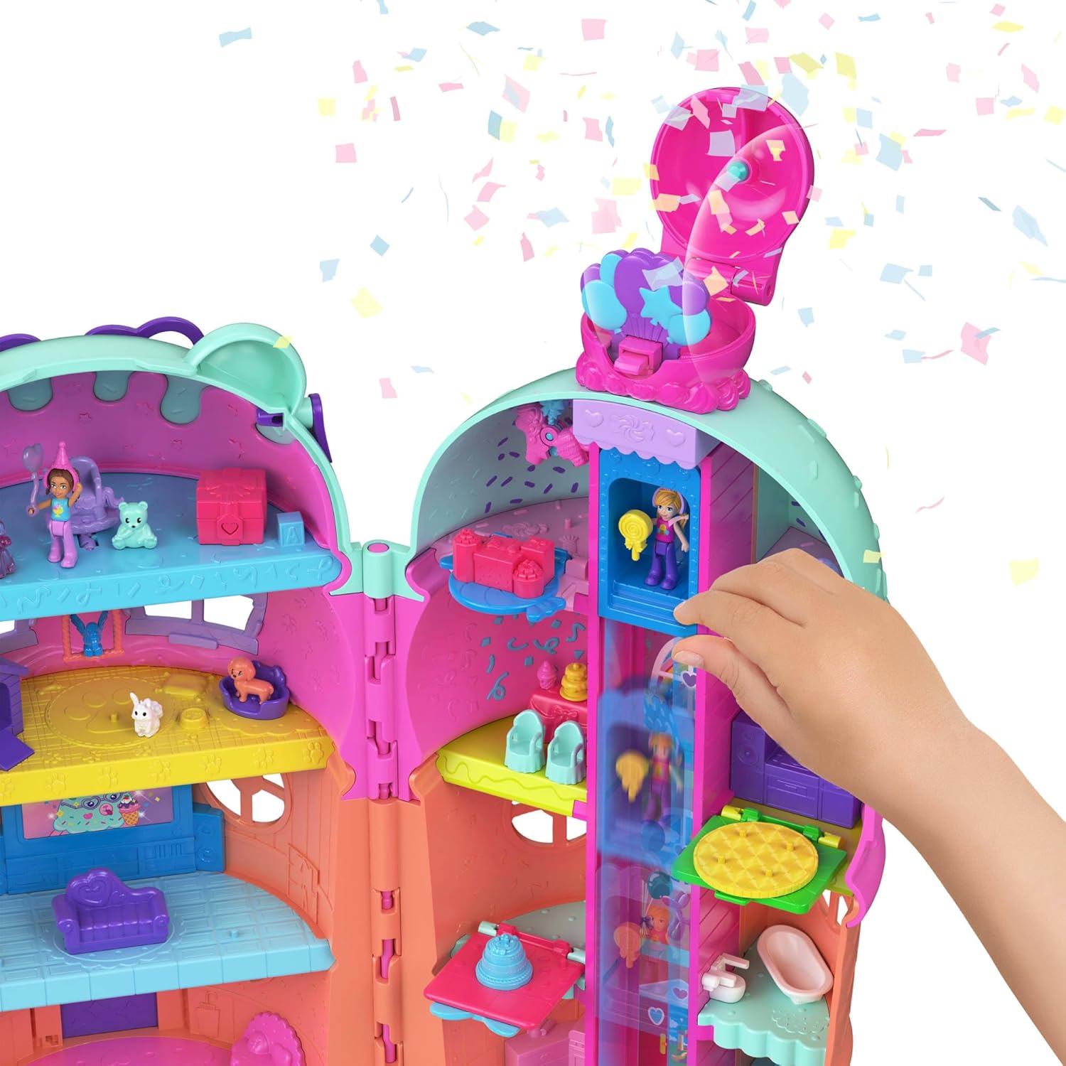 Detalle de Coffret Maison Cornet de Glace Polly Pocket JKB89 – mini-figurines et plus de 25 accessoires sur le thème glace & ours