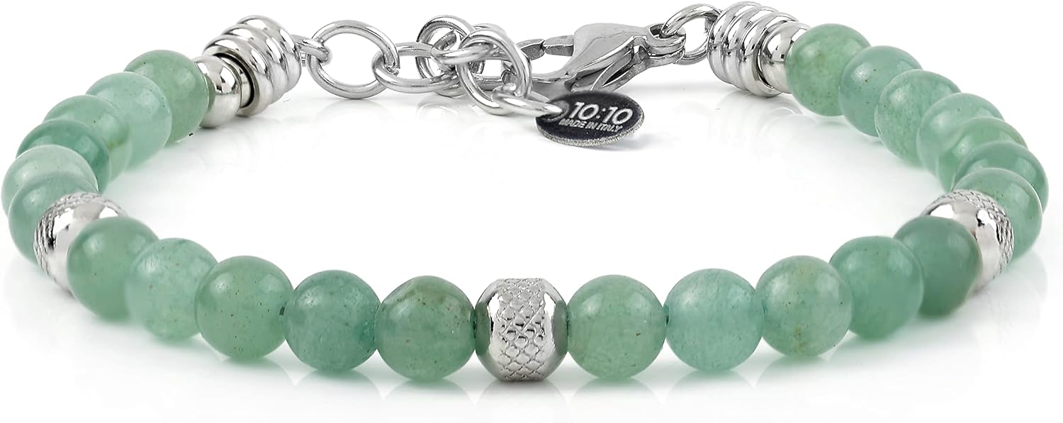Detalle 2 de 10:10 Bracciale Acciaio con Avventurina 6 mm