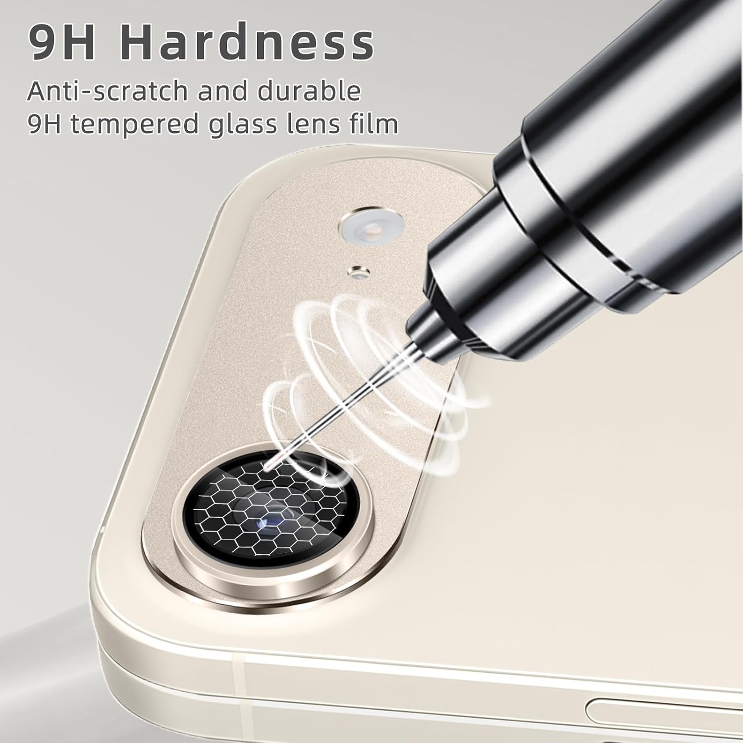 Detalle de SumRioo Kameraschutz für iPhone 17 Air (Hellgold) – 9H Panzerglas & Aluminiumlegierung