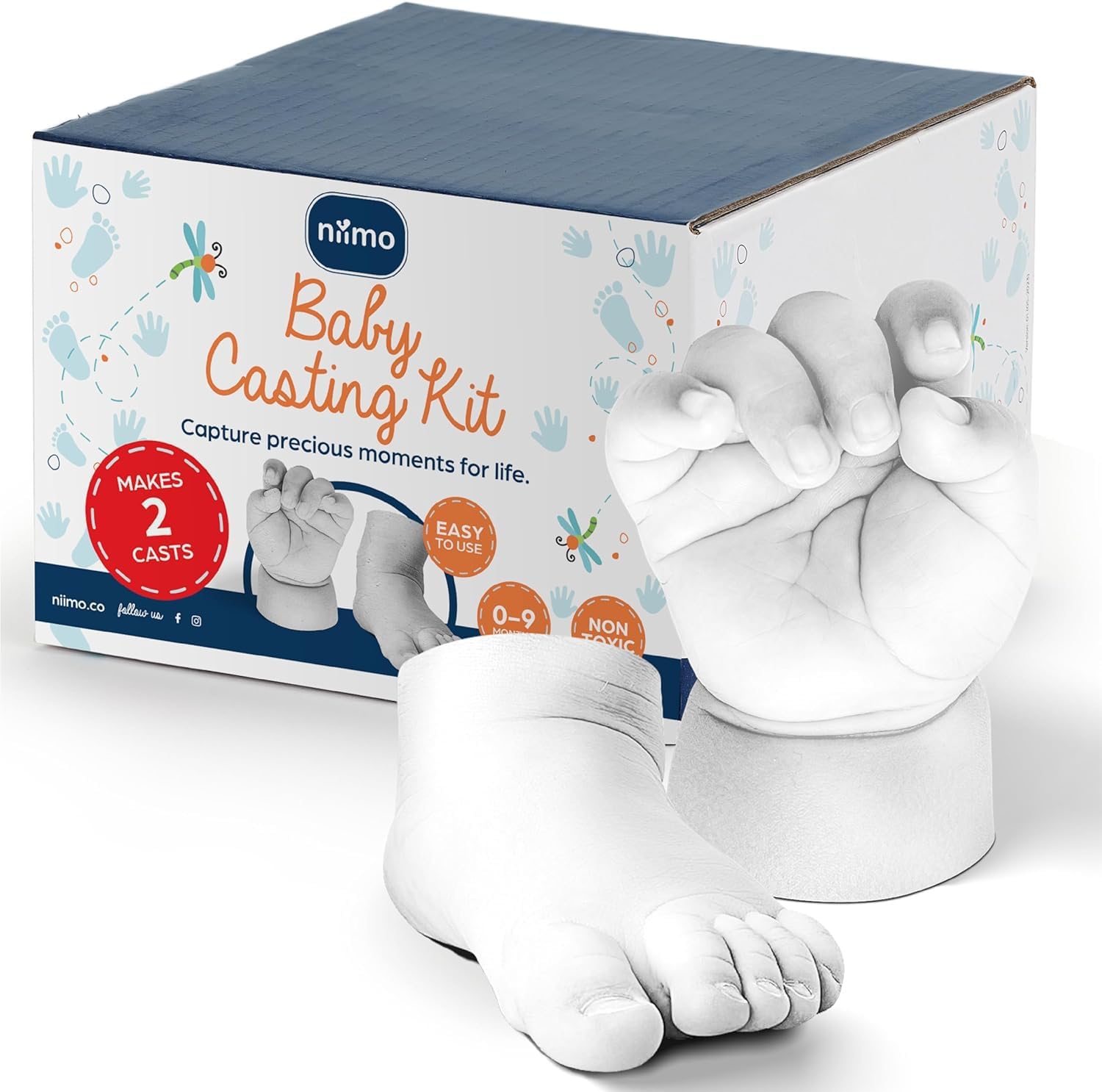 Detalle de Niimo® Kit de Moulage Main et Pied Bébé 3D — 2 moulages, non irritant et non toxique