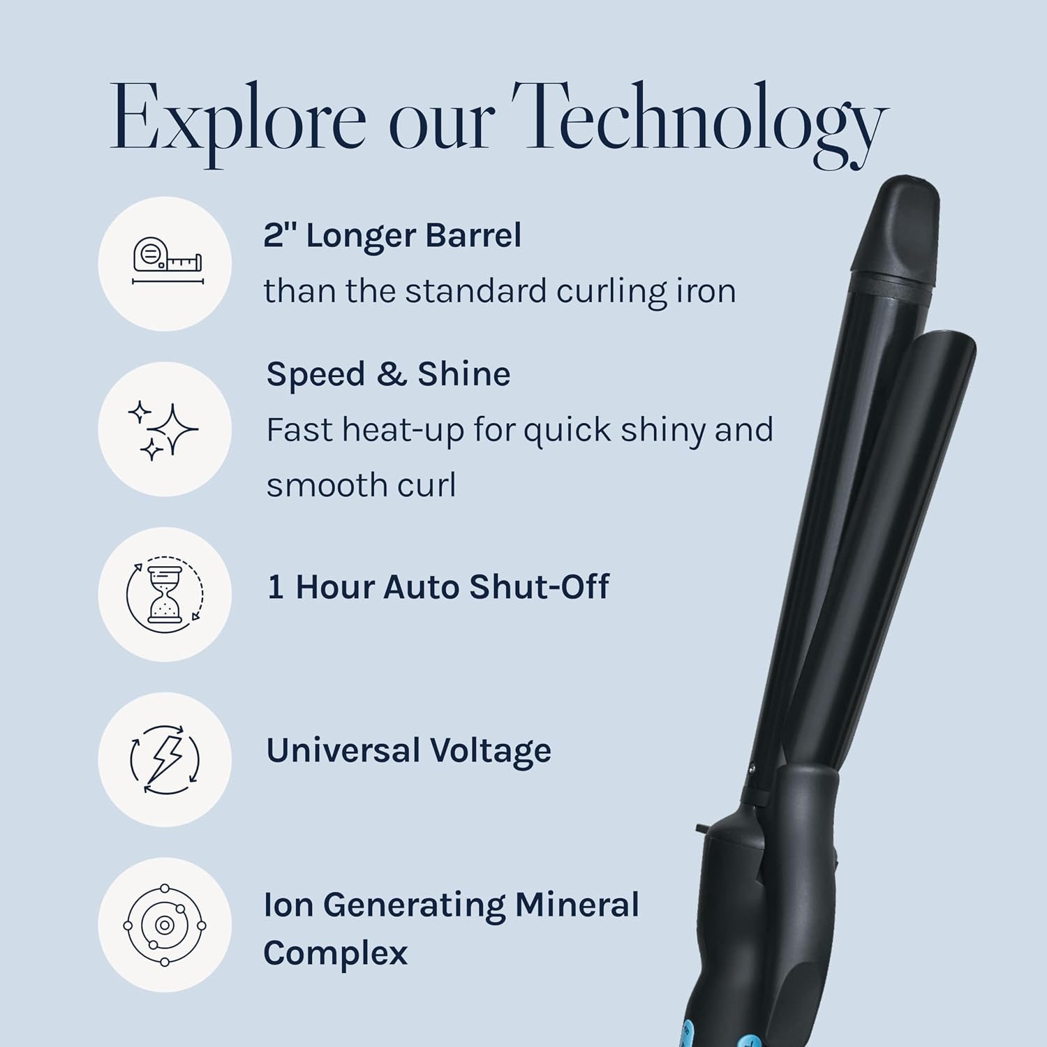 Detalle de Bio Ionic Long Barrel Curling Iron ⚙