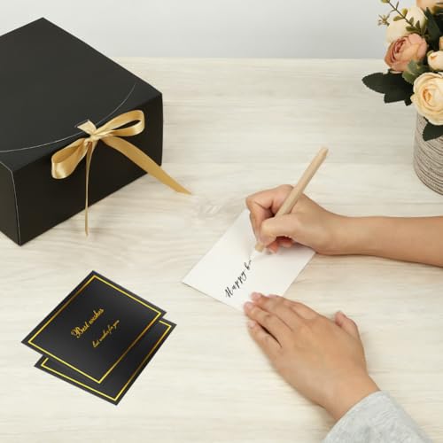 Detalle 2 de AOOSU Boîte Cadeau pliable avec Couvercle – Coffrets cadeaux noirs 10 pièces 20×20×10 cm