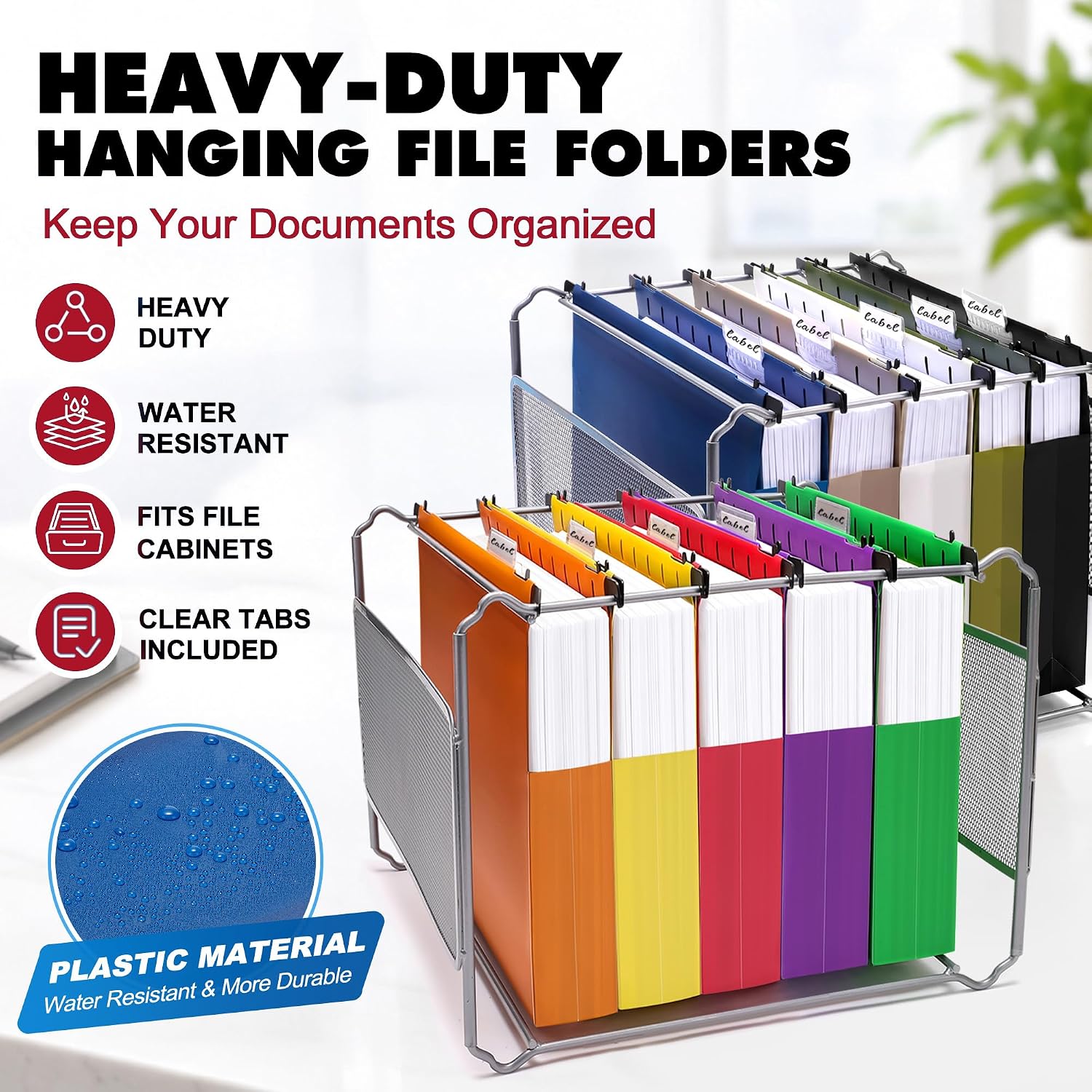 Thumbnail 1 de Navona 10-Pack Hanging File Folders, Letter Size, 2-Inch Expansion