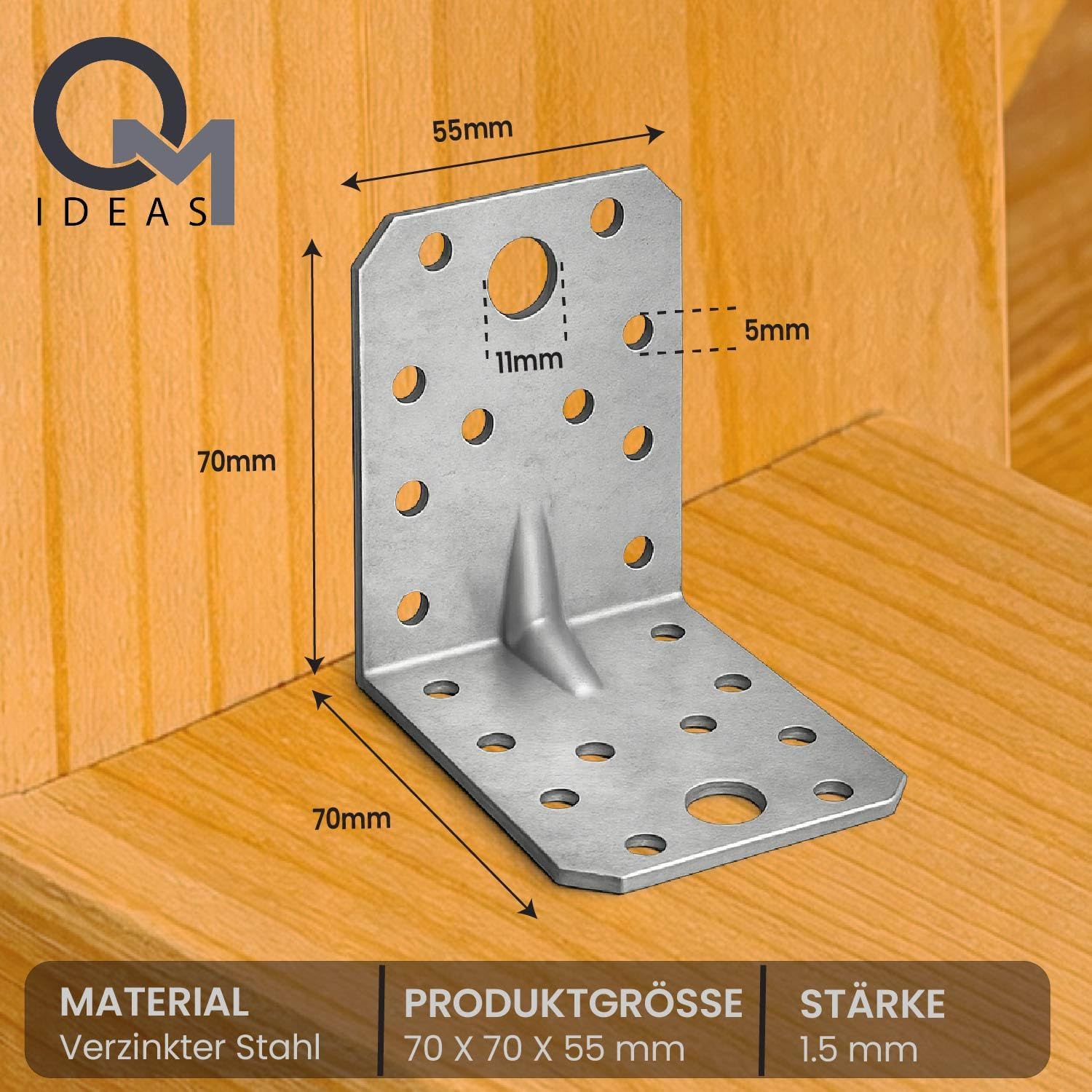 Thumbnail 1 de OMIDEAS Winkelverbinder 12er Set 70 mm