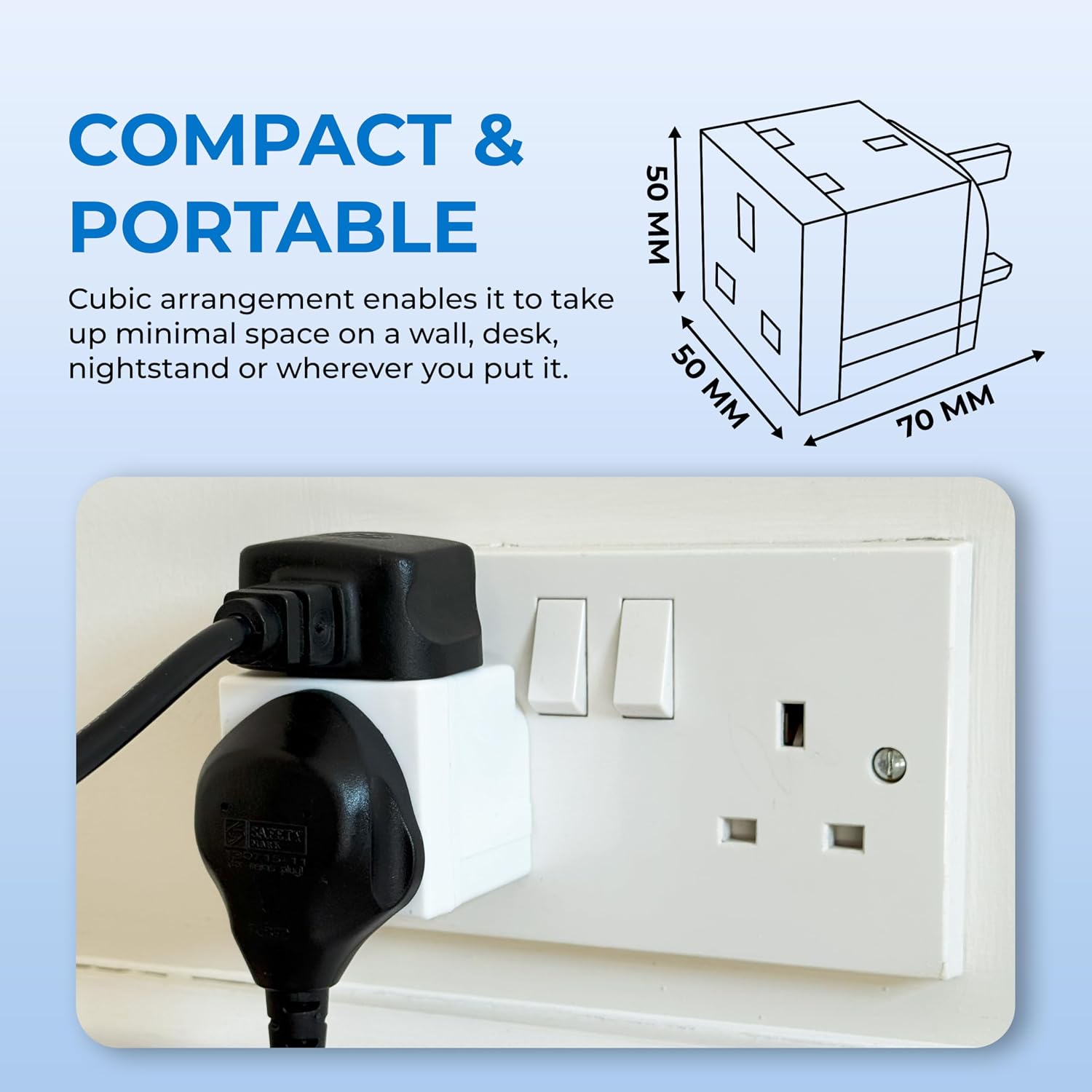 Detalle de Double Dragon 13A 2-Way 3-Pin Multi Plug Adapter