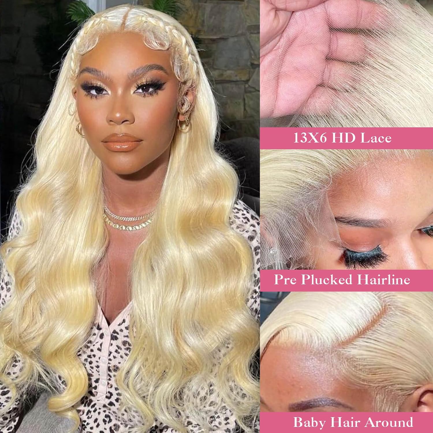 Thumbnail 1 de Dapanji 30 Inch 613 13x6 Lace Front Wig: 200% Density, Body Wave, 613 Blonde Human Hair