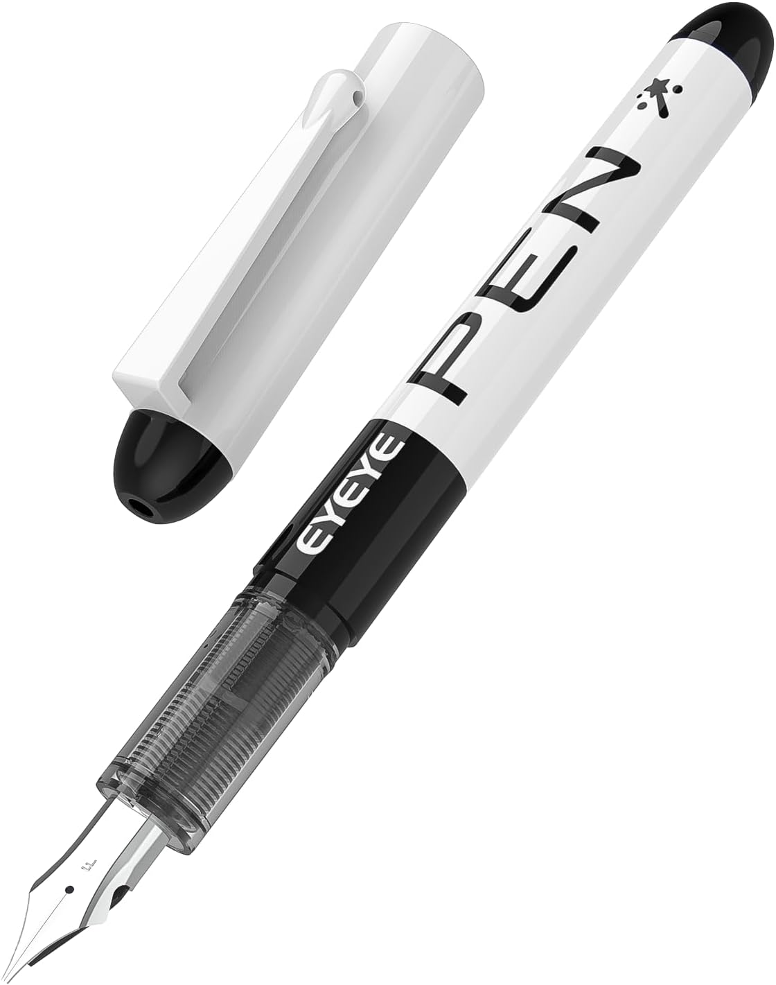 Detalle 2 de EYEYE FP10F Fountain Pens, 0.5mm Fine Nib, White Barrel, 8-Pack