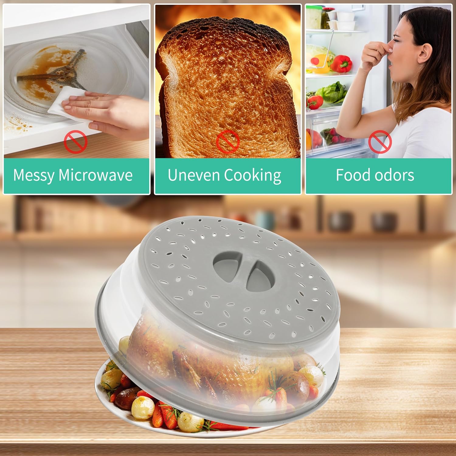 Thumbnail 4 de RUNZI 3 Pack microwave food covers set