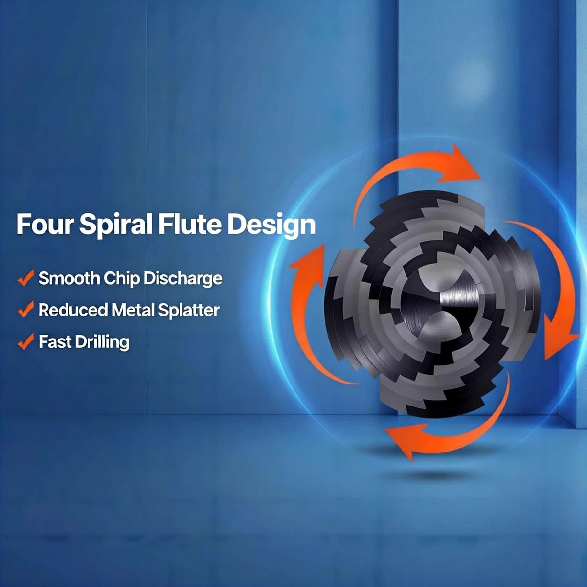 Thumbnail 2 de KASAFE Step Drill Bit - Precision 4-Flute Spiral, M35 Cobalt HSS TiAlN Coated, 1/8"-1/2", Hex Shank