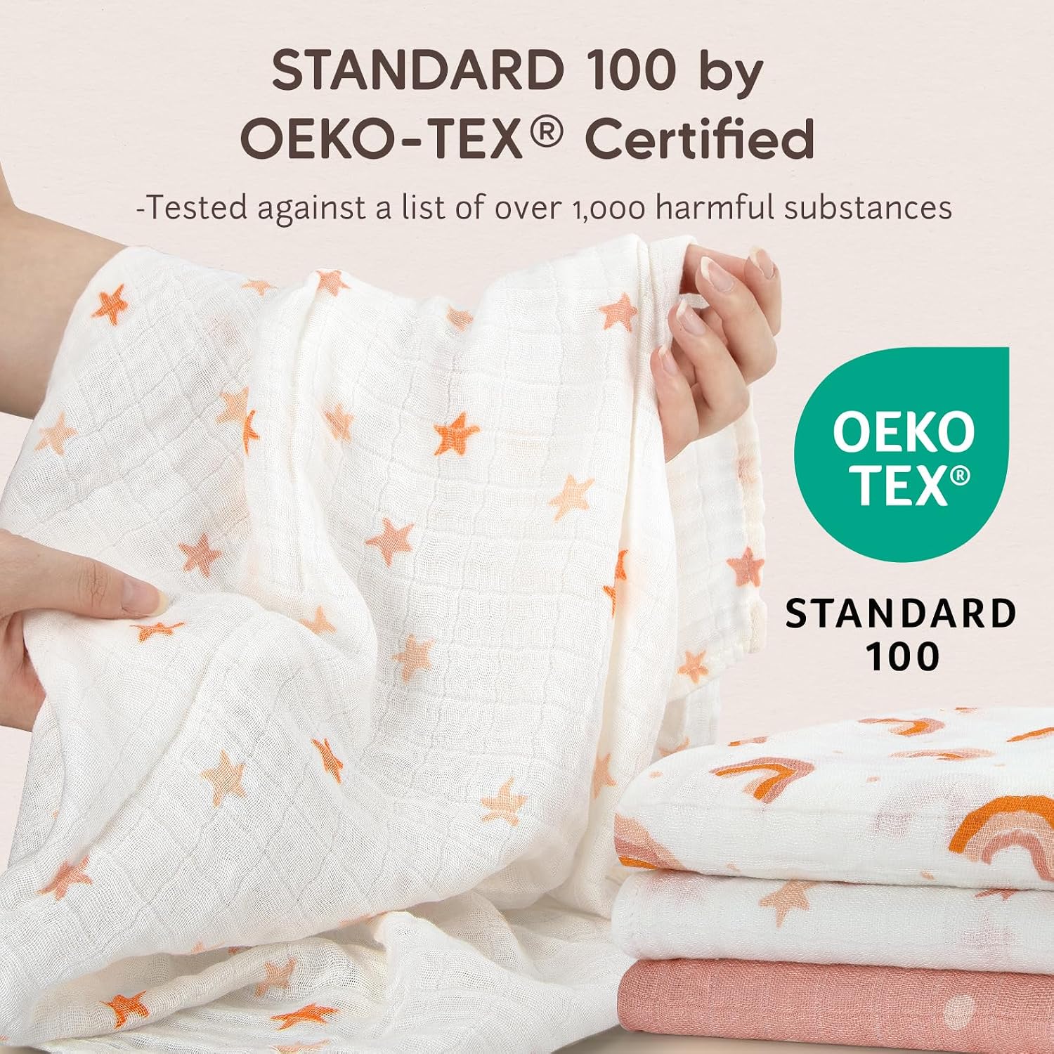 Thumbnail 4 de Maliton 6-Pack Muslin Cloths for Baby, 70x70cm – Soft, Breathable Burp Cloths for Newborns