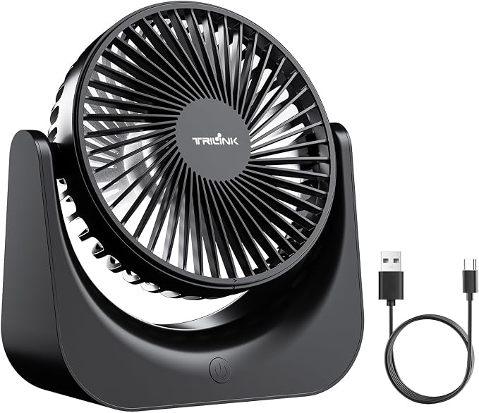 Detalle de TRILINK Ventilador de Mesa USB Compacto con 5 Velocidades 🌬
