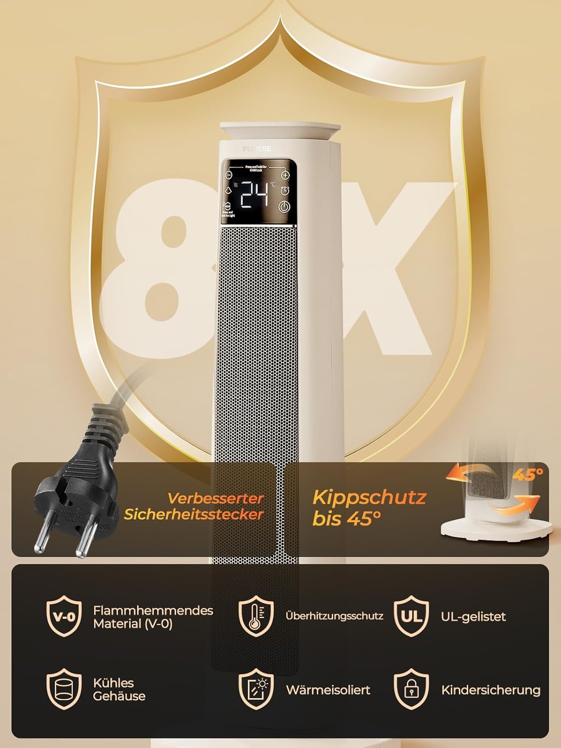 Thumbnail 4 de Heizlüfter Energiesparend 2000W mit PTC Keramik: leise, flexibel und smart