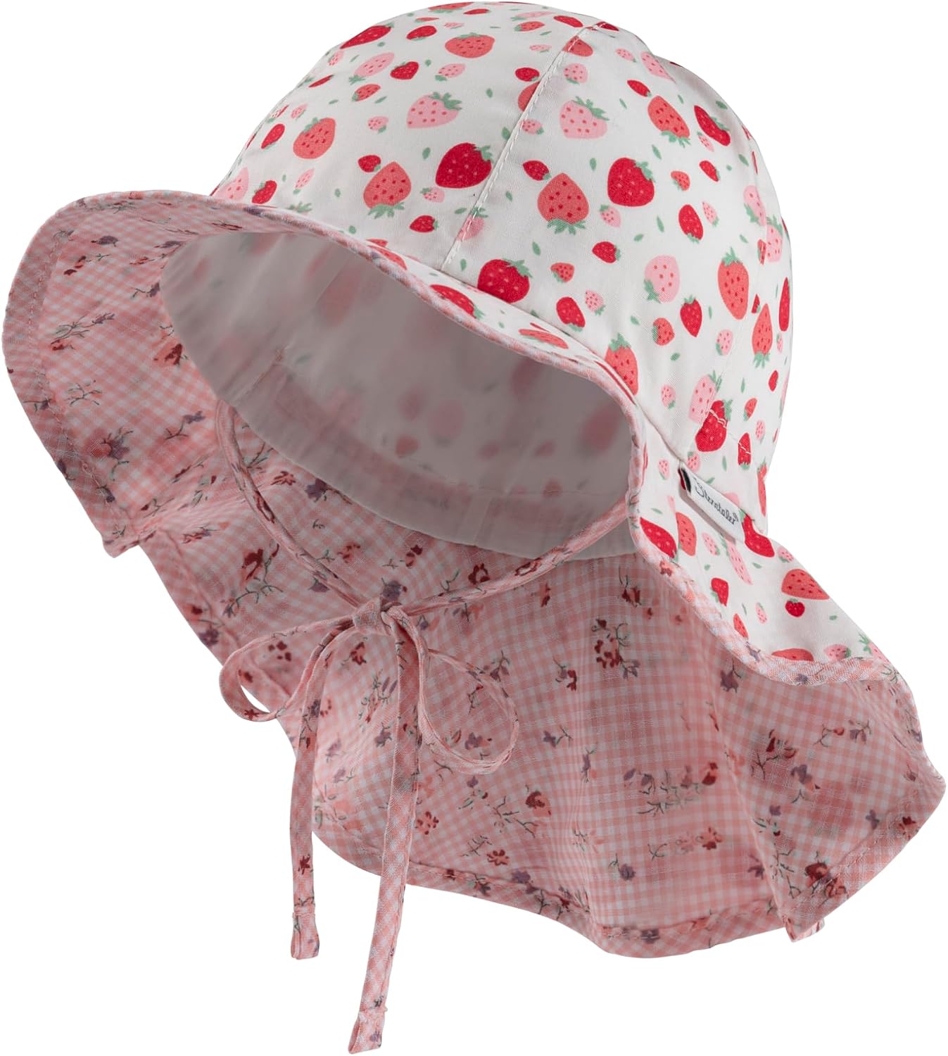 Detalle de Sterntaler Chapeau de Soleil Fraises avec Protège-Nuque et Cordon de Serrage – Fille