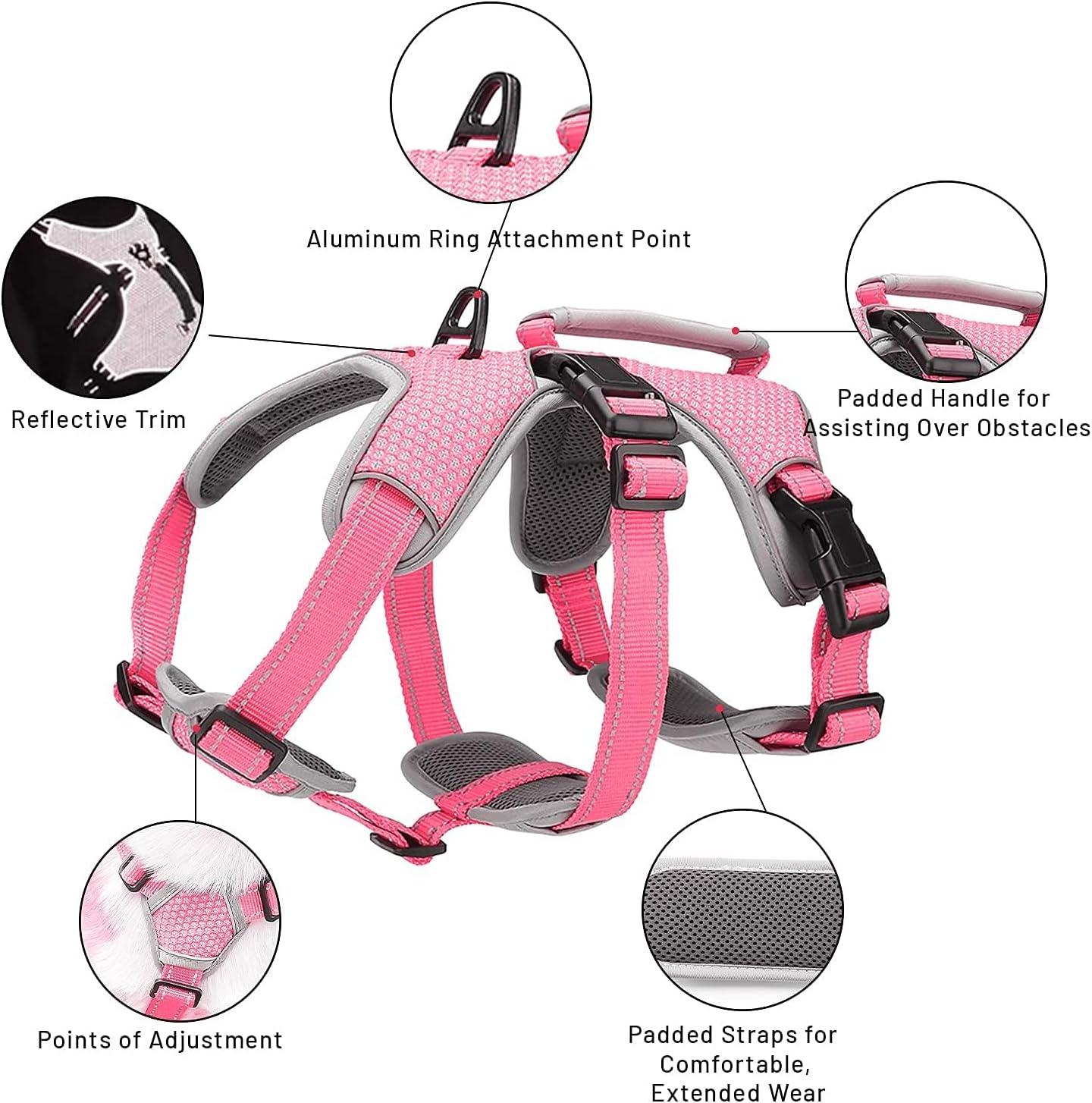 Thumbnail 3 de BELPRO Multi-Use Support Dog Harness L Pink