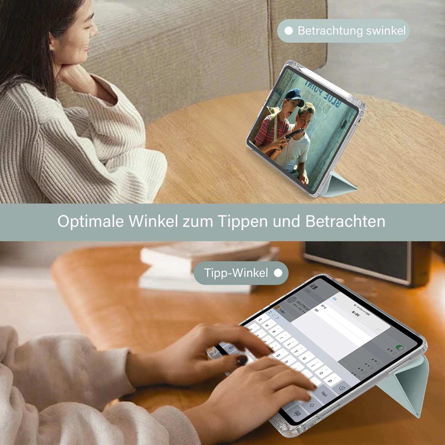 Thumbnail 5 de SZPSGC Hülle für iPad (A16) 11. Gen. / 10. Gen. – 11 Zoll 2025, 10,9 Zoll 2022, Hellgrün
