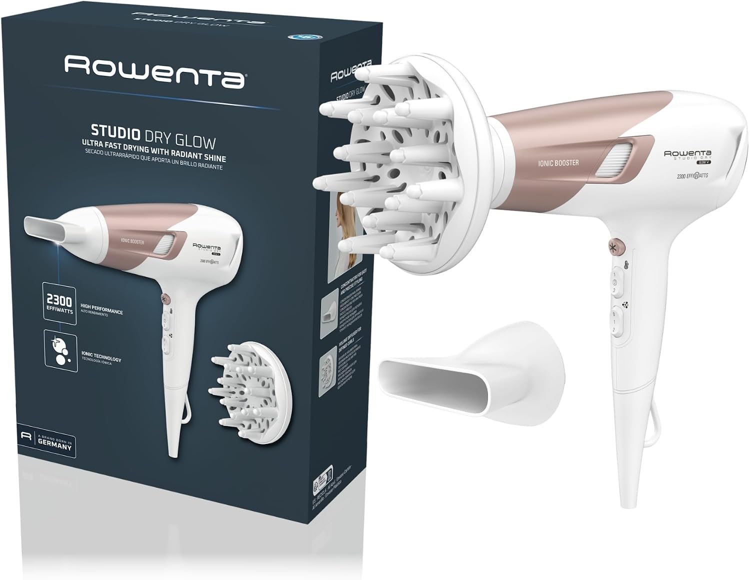 Detalle de Rowenta CV5830 Studio Dry Glow föhn met ionenbooster, thermo control en diffuser