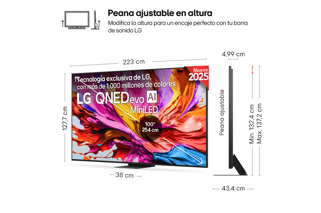 Detalle de LG QNED evo AI QNED86 de 100 pulgadas: análisis práctico para decidir si merece la pena