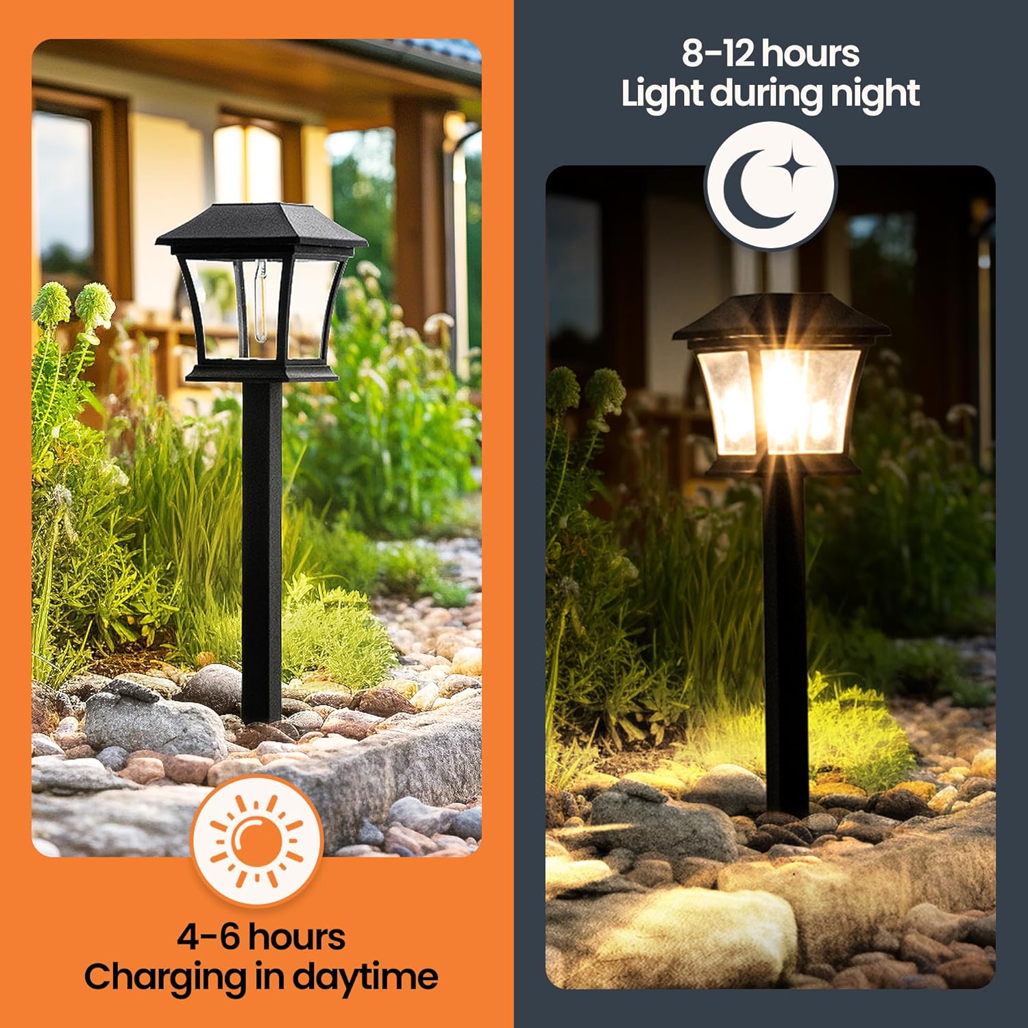 Detalle de GIGALUMI Solar Pathway Lights 12 Pack review