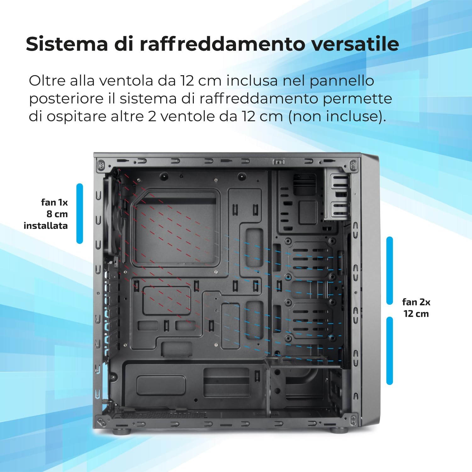 Detalle 2 de Vultech VCO-A2699 Mid Tower PC Case, Alloy Steel, USB 3.0 and USB 2.0