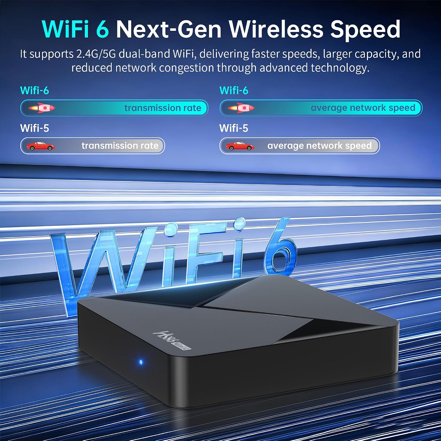 Detalle de Android 14.0 TV Box with RK3518 Quad-Core: 2GB RAM, 16GB ROM, 4K streaming