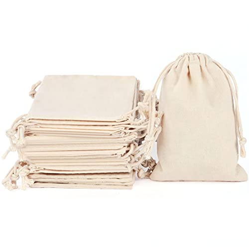 Thumbnail 8 de Aucuu 25PCS Bolsas de Algodón 10 x 15 cm: pequeñas, resistentes y reutilizables para regalos y eventos
