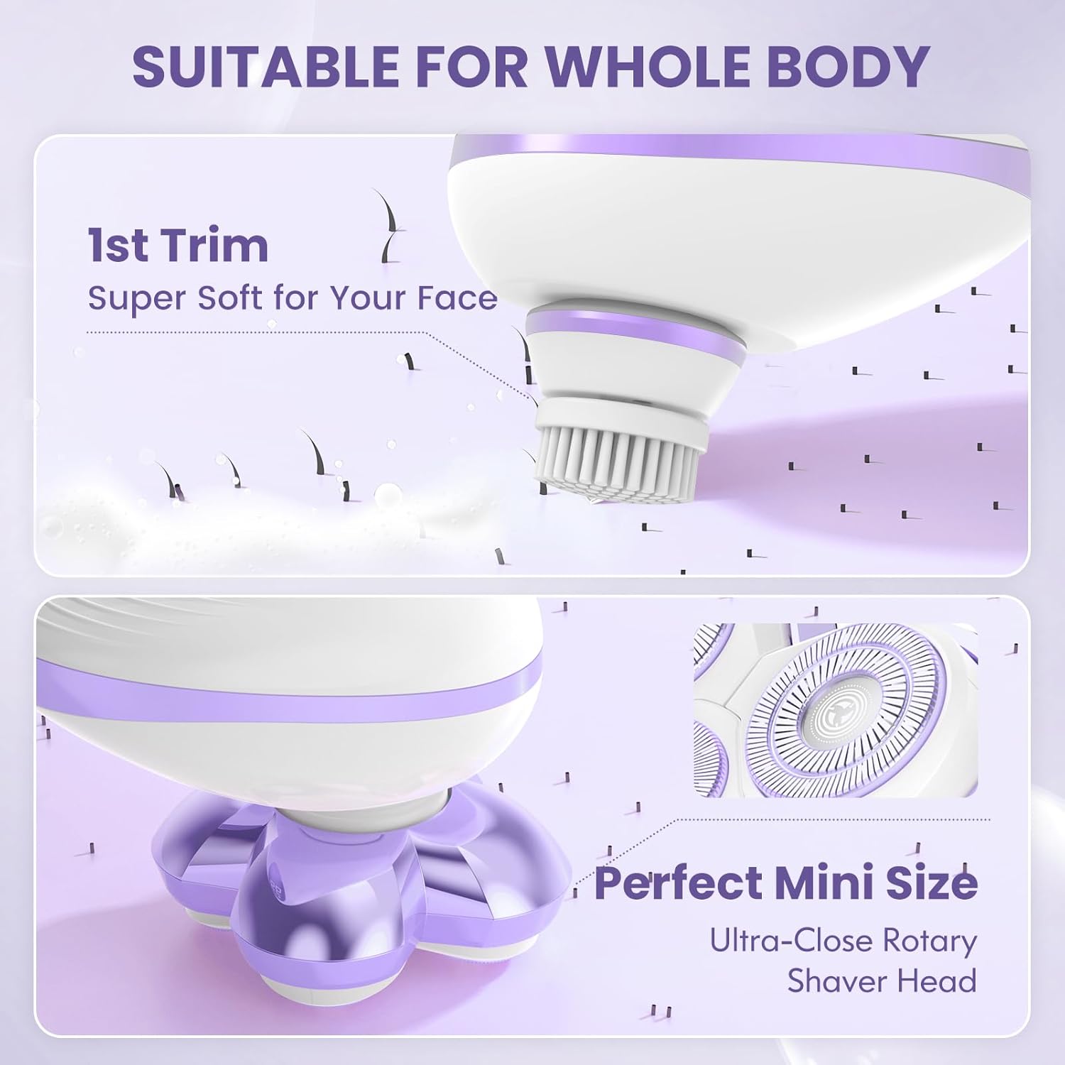 Thumbnail 3 de Electric Razors for Women - Upgraded Magnetic Electric Shaver (Purple)