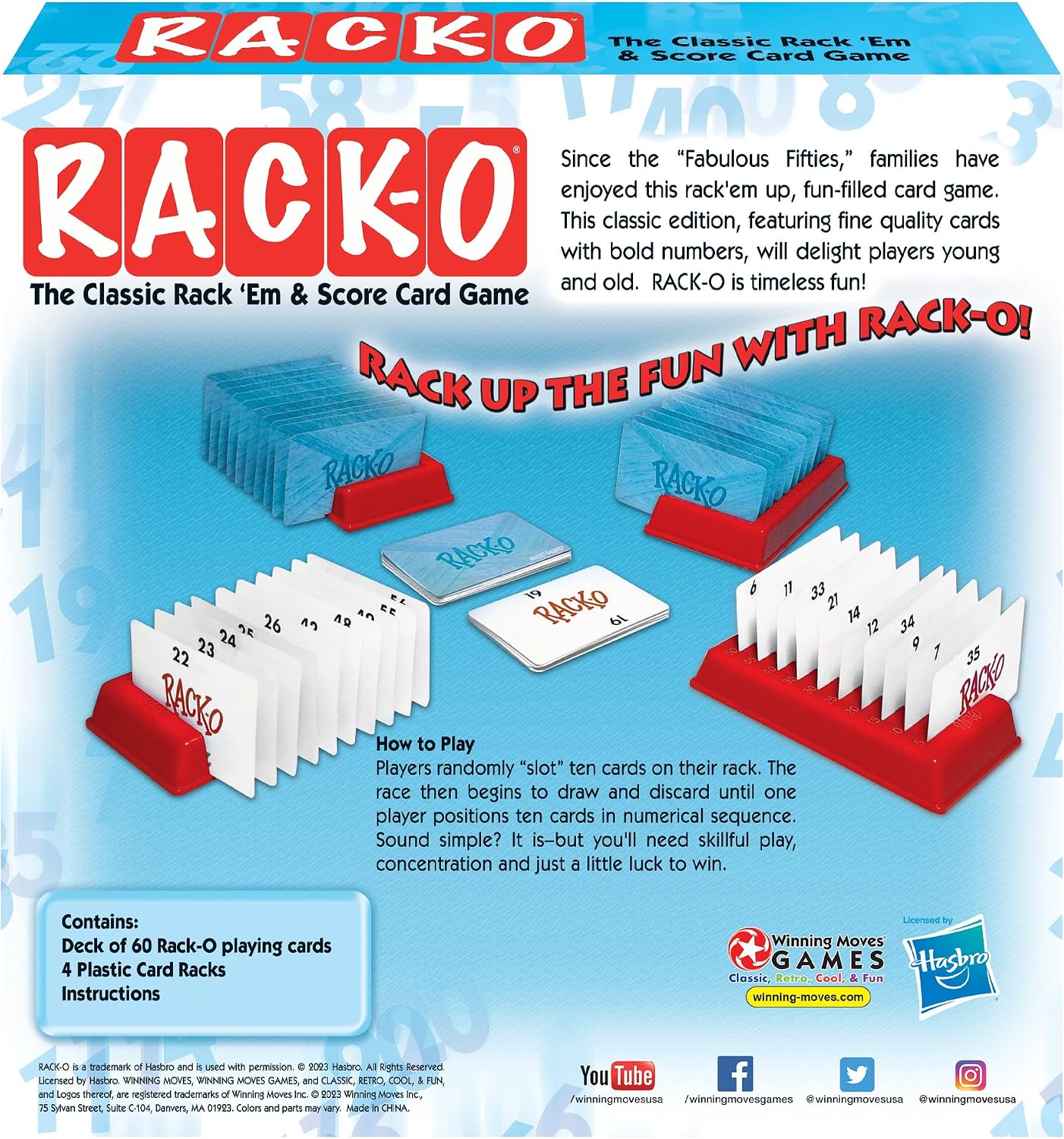 Detalle de Winning Moves Rack-O Retro Game 2-4 Players 🎲