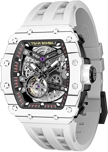 Detalle 2 de TSAR BOMBA Montres automatiques pour Homme – Montre de Luxe avec verre saphir et mouvement mécanique