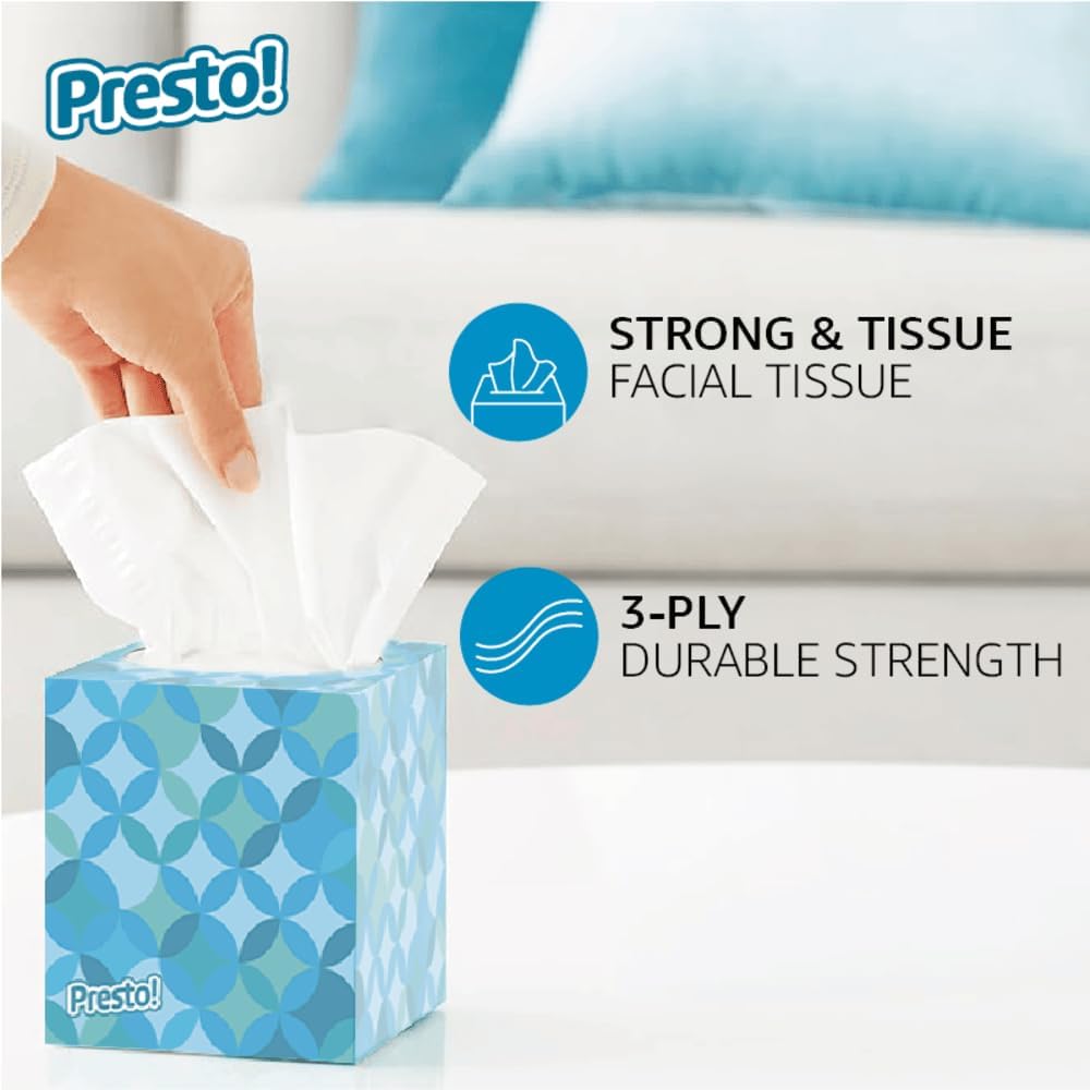 Detalle de Brand Amazon Presto! Ultra-Soft 3-Ply Facial T tissues, 264 count (4 x 66) – FSC-Certified
