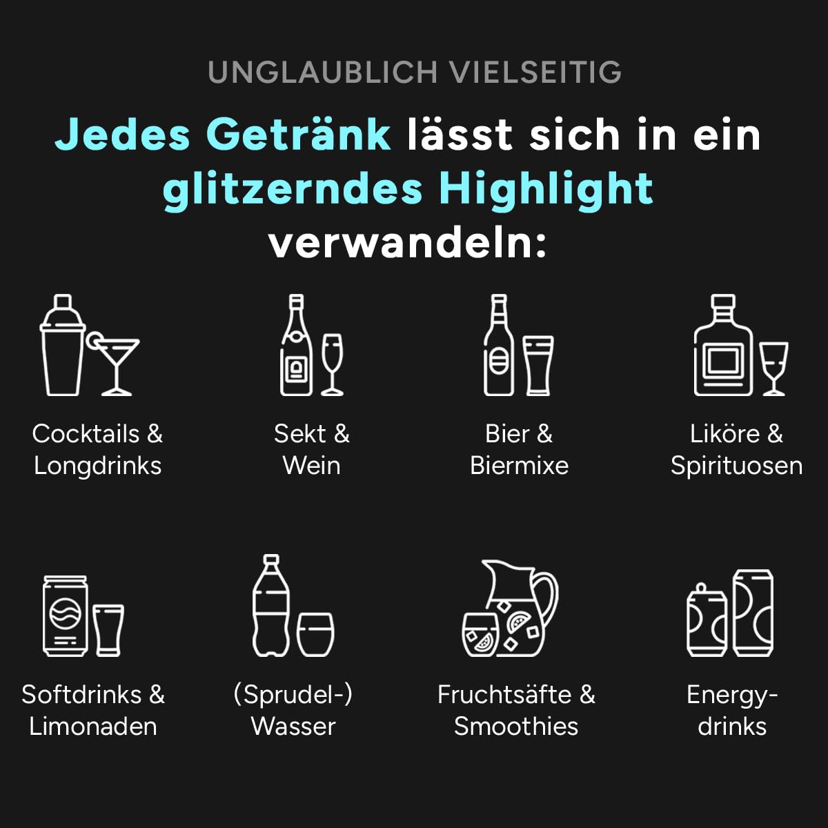 Thumbnail 5 de Glytter Glitzerpulver Neongrün 100 Getränke 🍹