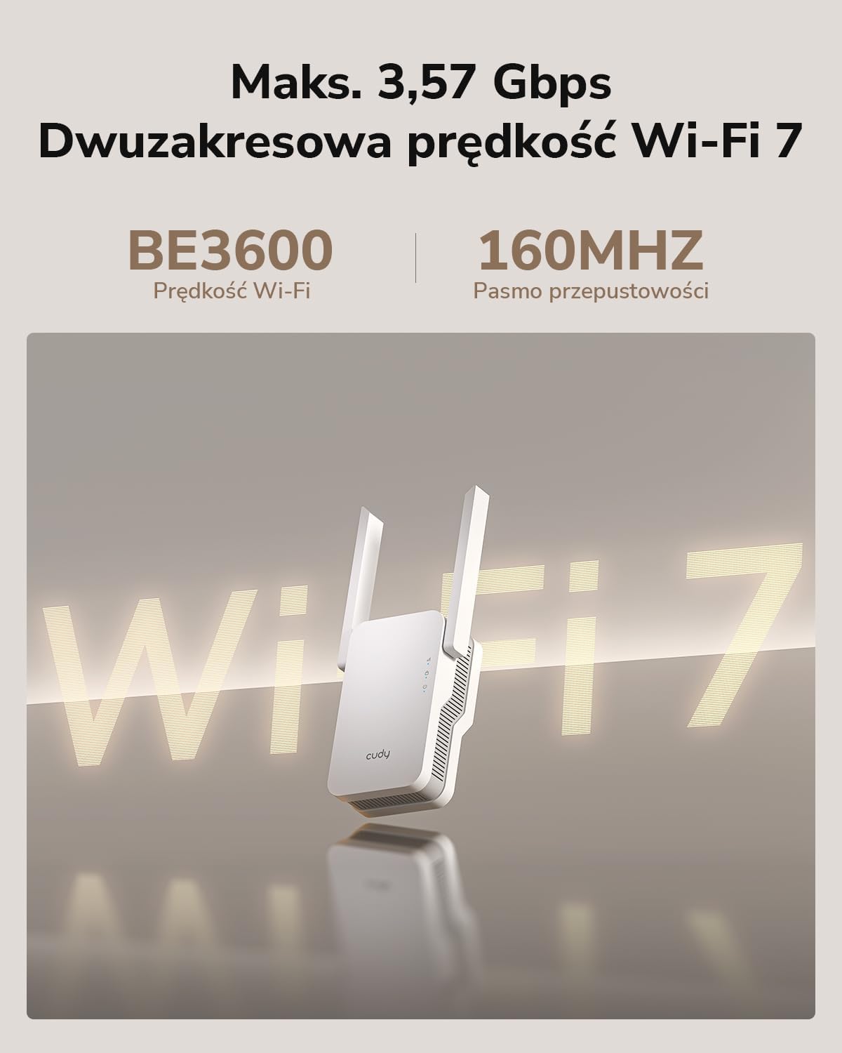 Thumbnail 2 de Cudy BE3600 RE3600 – wzmacniacz Wi-Fi 7 z Mesh i Gigabit Ethernet