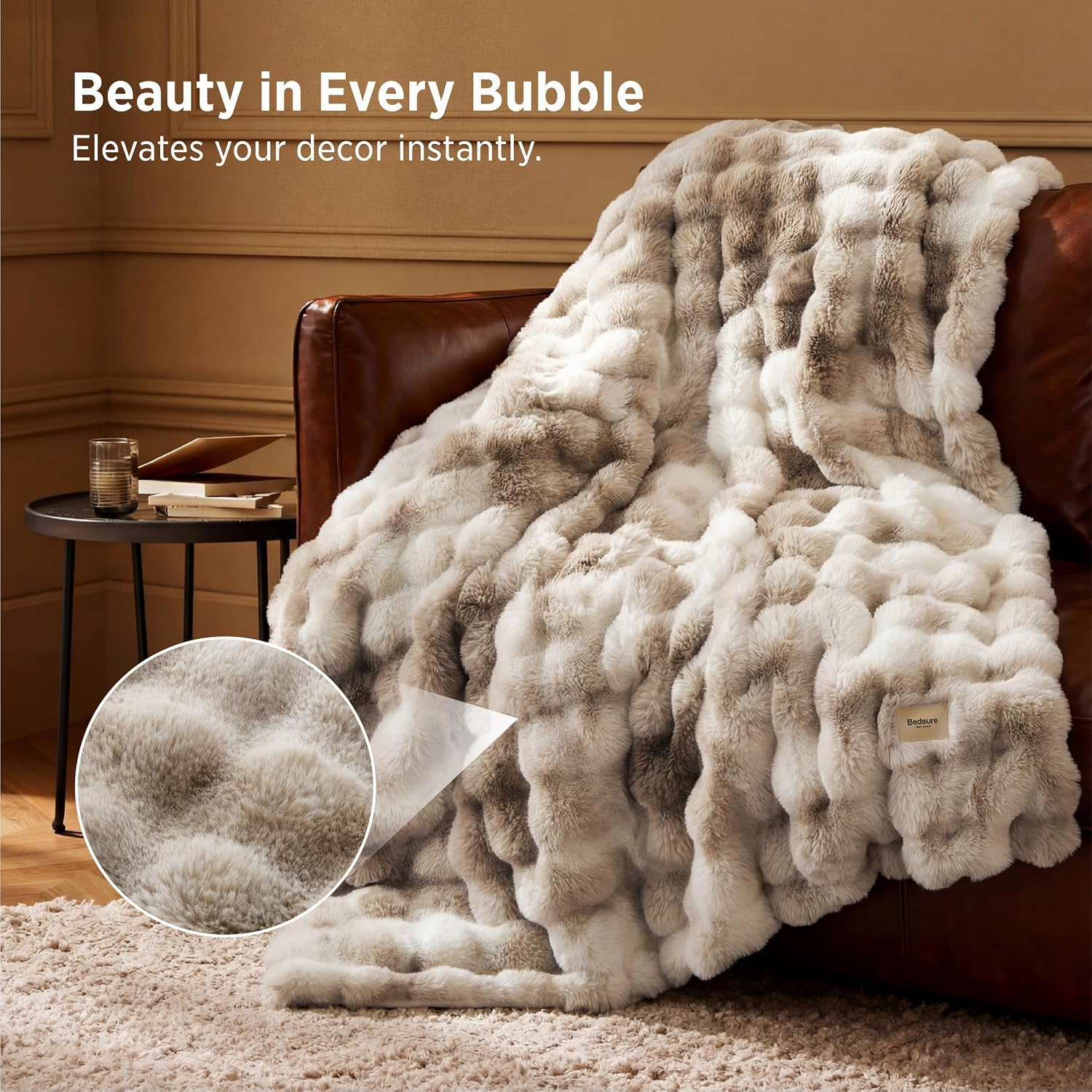 Detalle 2 de Bedsure Faux Fur Blanket, 60" x 80