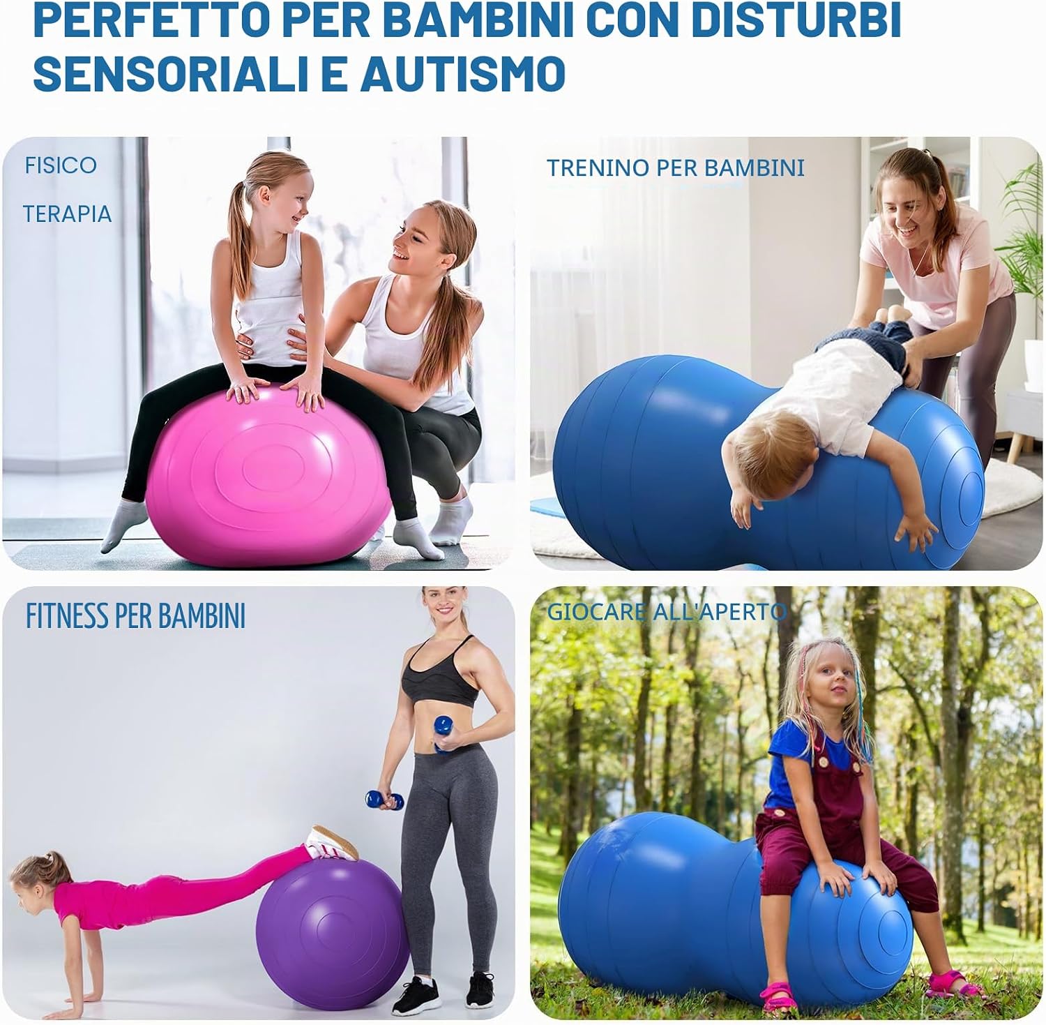 Detalle 2 de DASKING Peanut Ball 90x45 cm con pompa a mano: palla di arachidi per yoga, pilates, fisioterapia e gravidanza