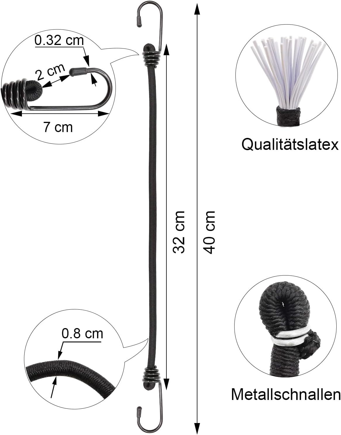 Thumbnail 1 de BINCKIN Spanngummi mit Haken, 40 cm (15 Stück) – Gummispanner für Planen, Netze & Camping