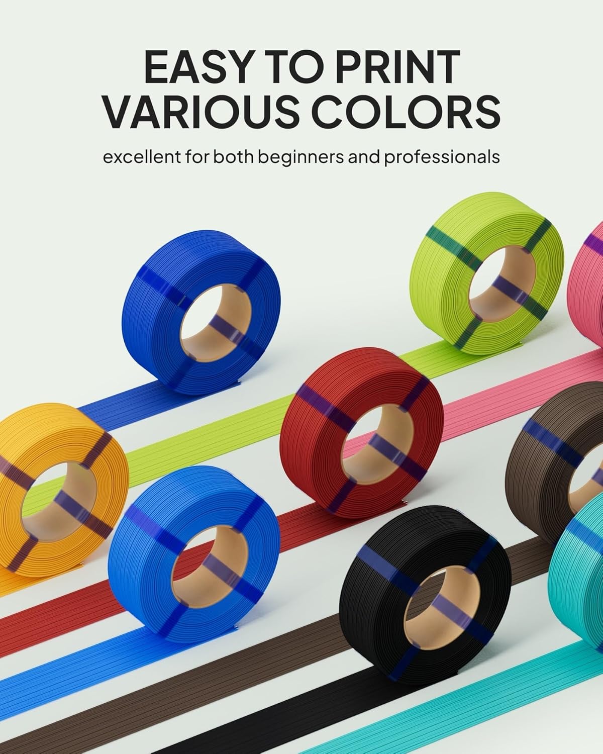 Thumbnail 4 de ELEGOO PLA Basic Refill Filament 1.75mm Bundle (4kg) – Black, White, Red & Cobalt Blue