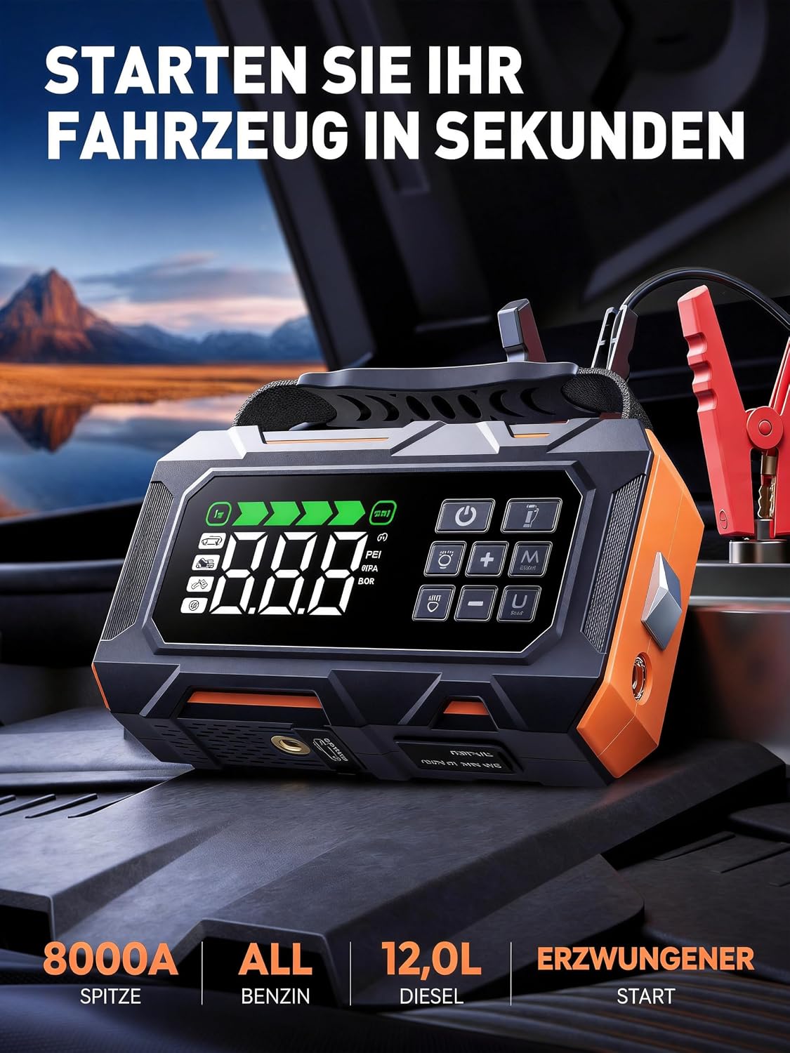 Detalle 2 de 7000A Starthilfe Powerbank 26.800 mAh für Pkw