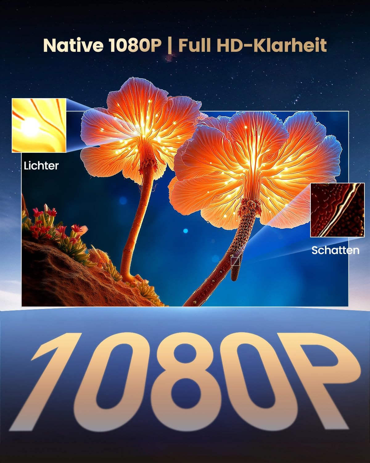 Detalle de Mini Beamer 4K P61 PRO Full HD 1080P