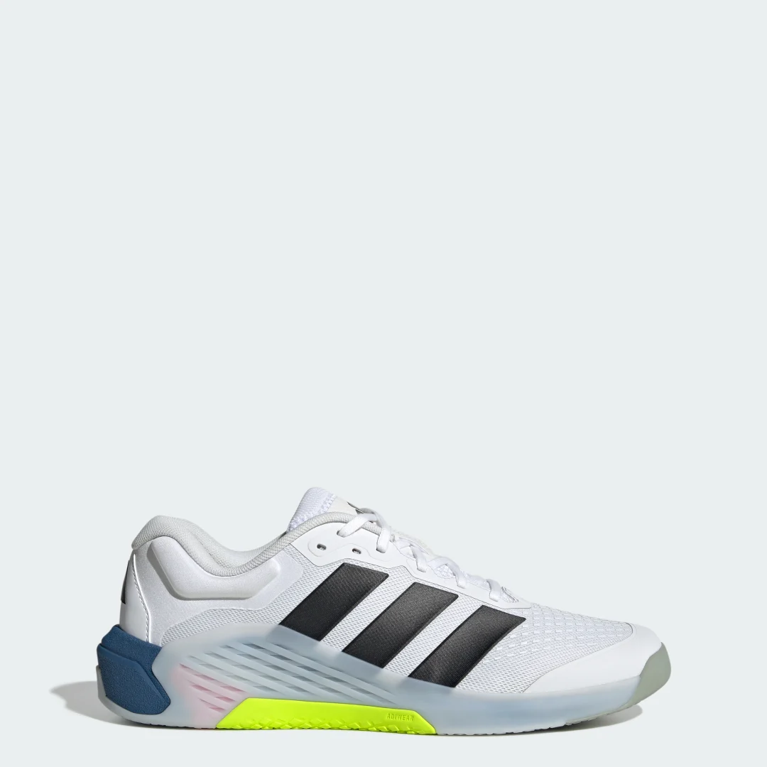 Detalle de Adidas Dropset 4: ficha completa de la zapatilla de training en blanco