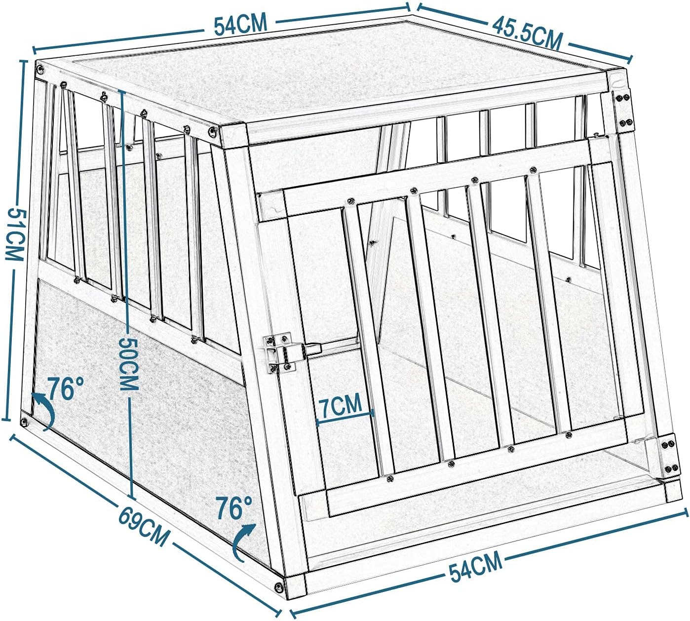 Detalle 2 de EUGAD Hundetransportbox Aluminium 54x69x51 cm
