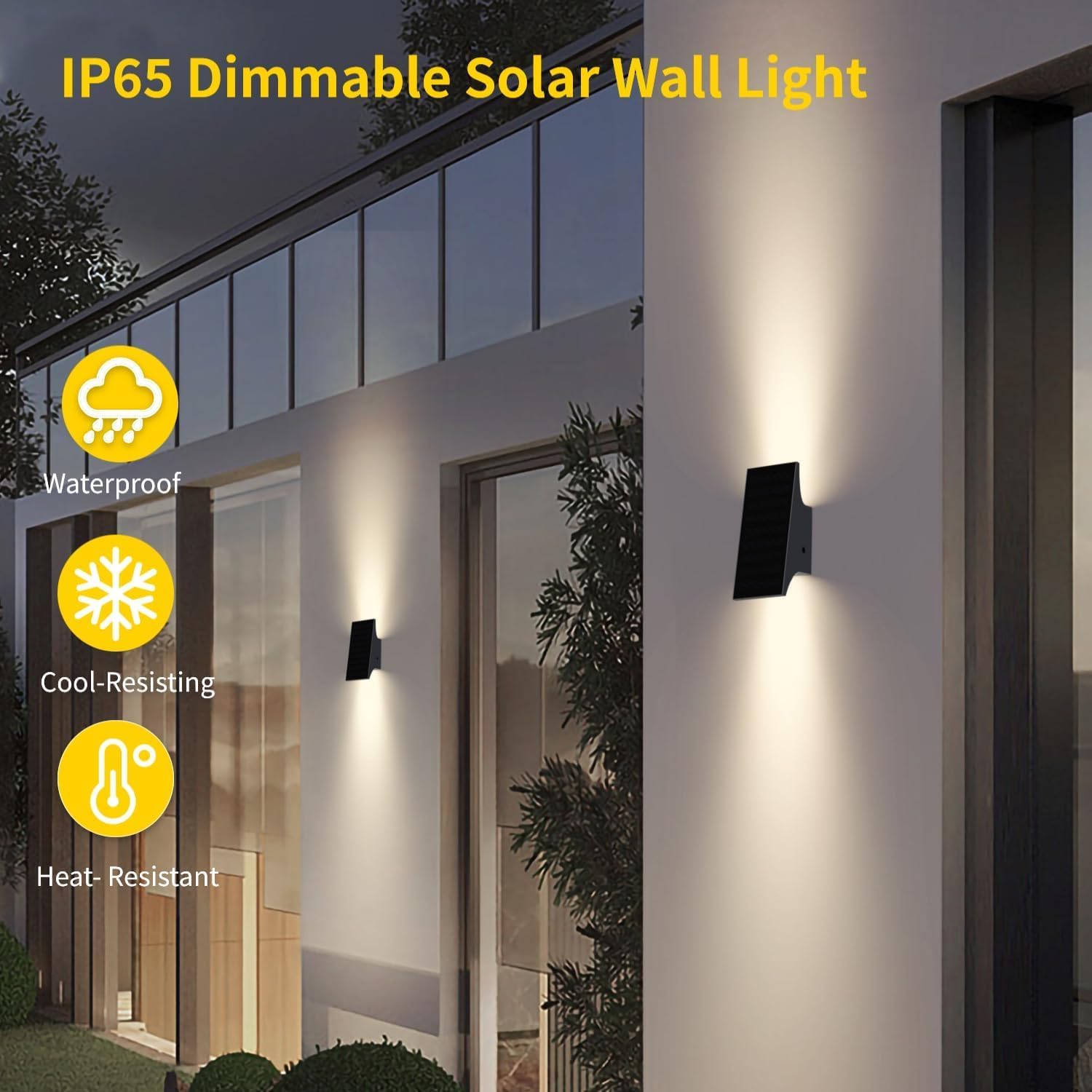 Detalle 2 de SOTTLOT SWL-83 Solar Wall Light, 3000K, 4 Brightness Levels, Up/Down