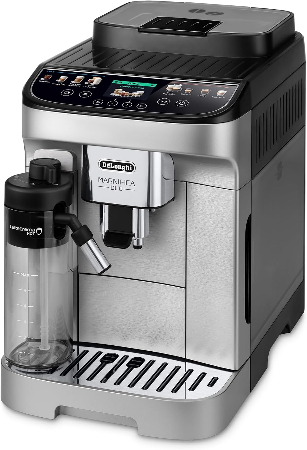 Detalle de De'Longhi Magnifica Duo Automatic Espresso Machine, 20 Recipes, Built-In Grinder