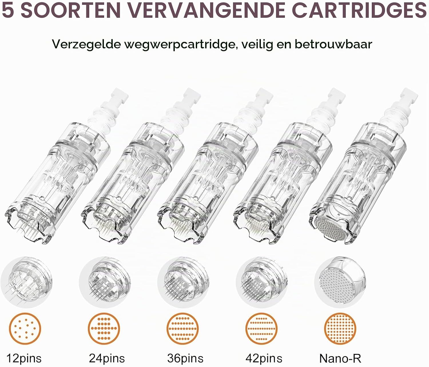 Detalle de Dr. Pen Ultima A10-cartridges, 36 pins, 10 stuks, individueel verpakt