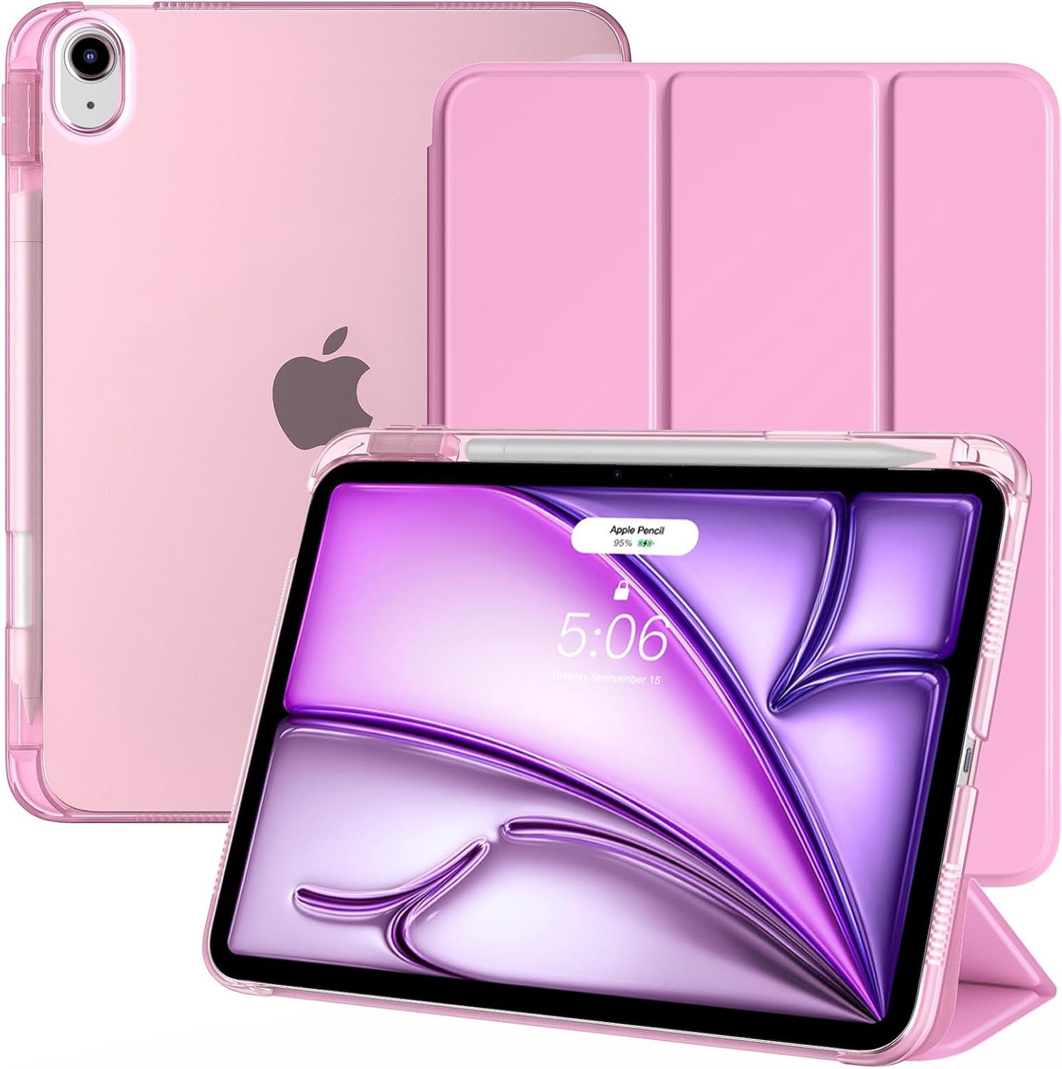 Detalle de TiMOVO Case for iPad Air 11 Inch (M4/M3/M2), Air 5th/4th Gen – Flowers Pink