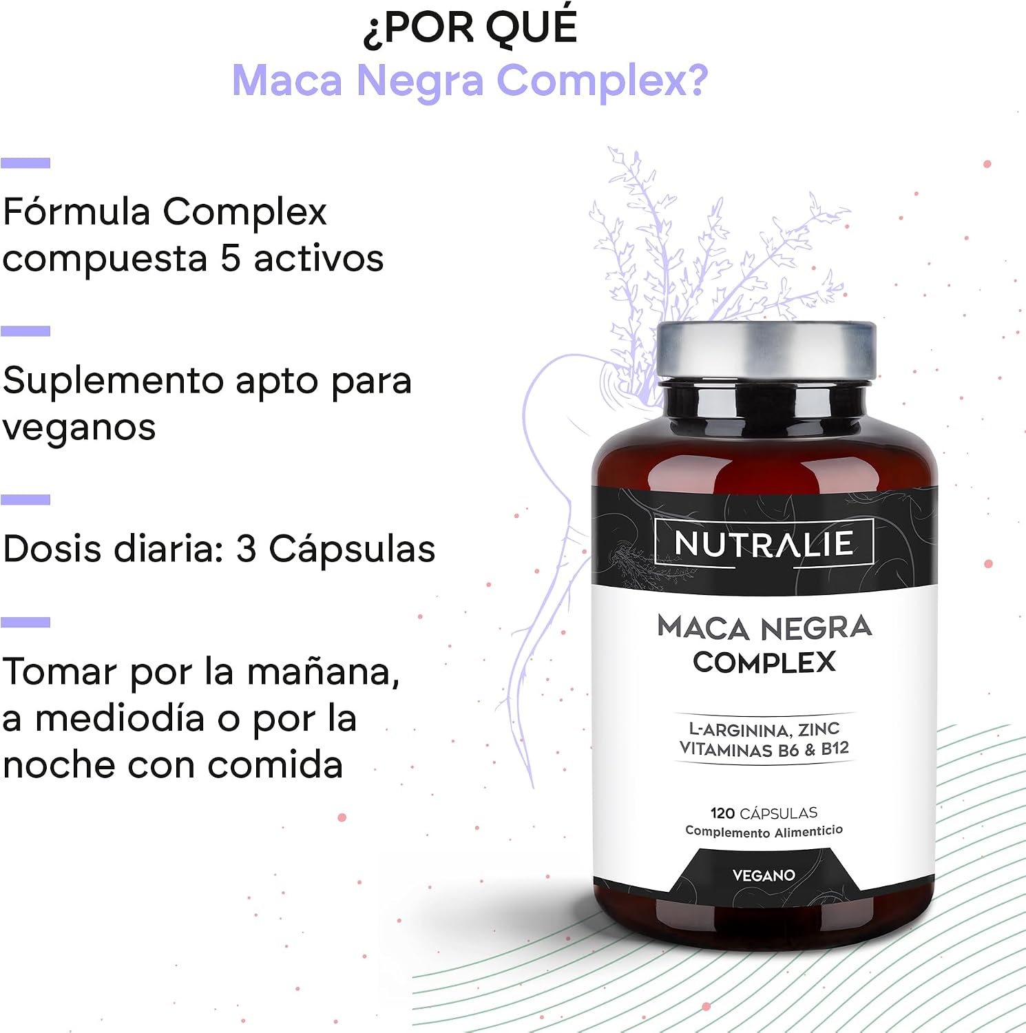 Detalle de Maca Negra Andina 32.000mg 120 cápsulas