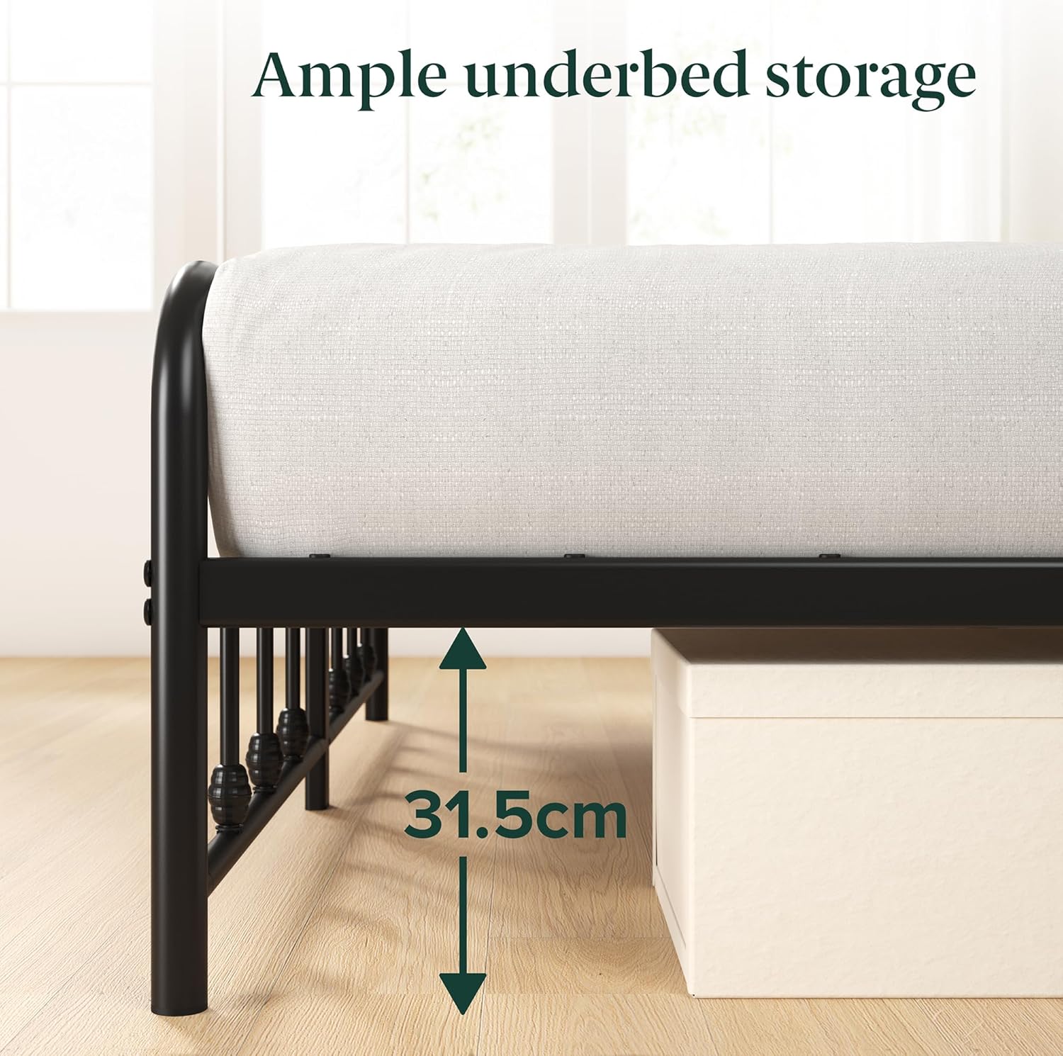 Thumbnail 1 de Zinus Florence Rete Letto Singolo 80x190 cm con Testiera in Metallo – Struttura con Doghe Incluse