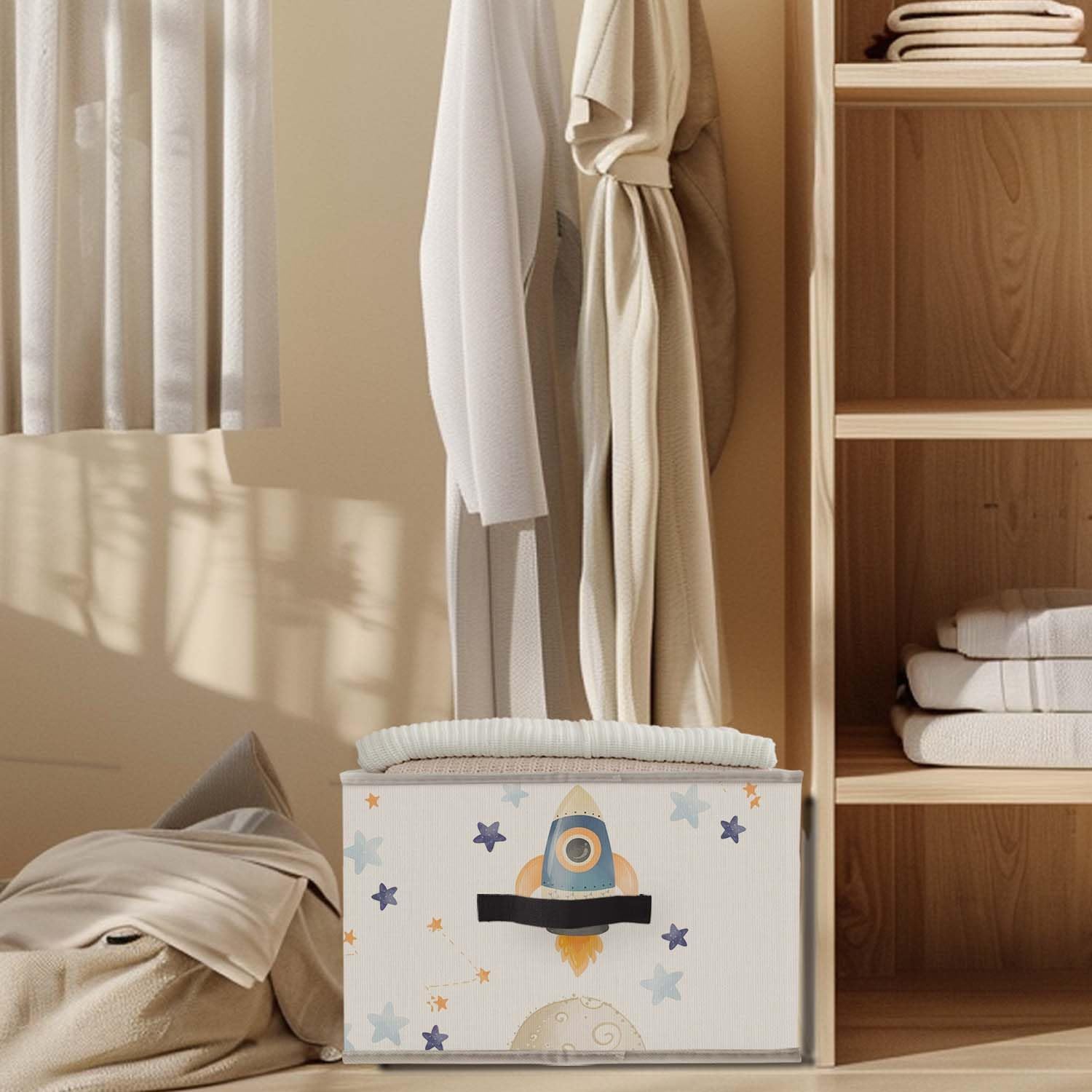 Detalle de Likjad Fabric Storage Bin, Cotton-Linen