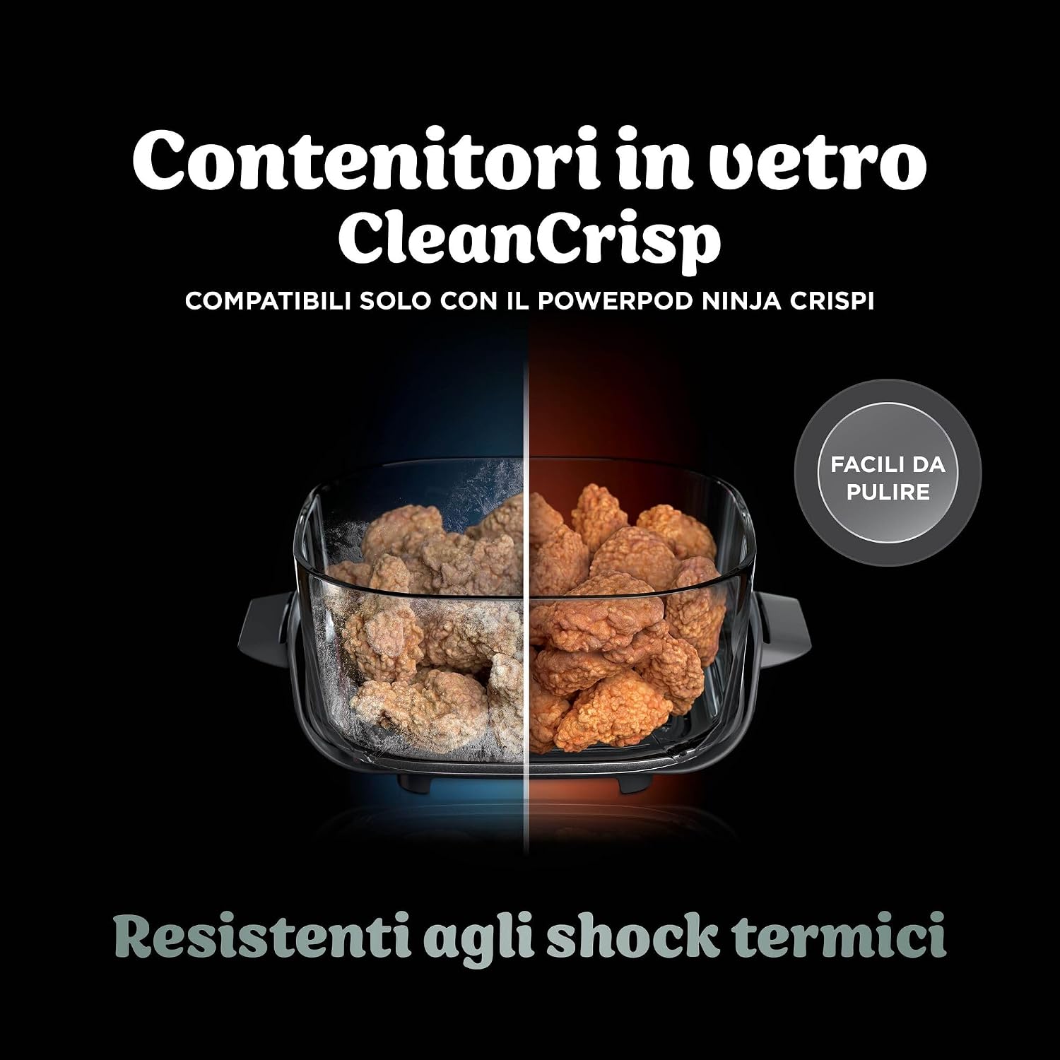 Detalle 2 de Ninja CRISPi FN101EUGY: Friggitrice ad Aria Portatile, Compatta e Multifunzionale