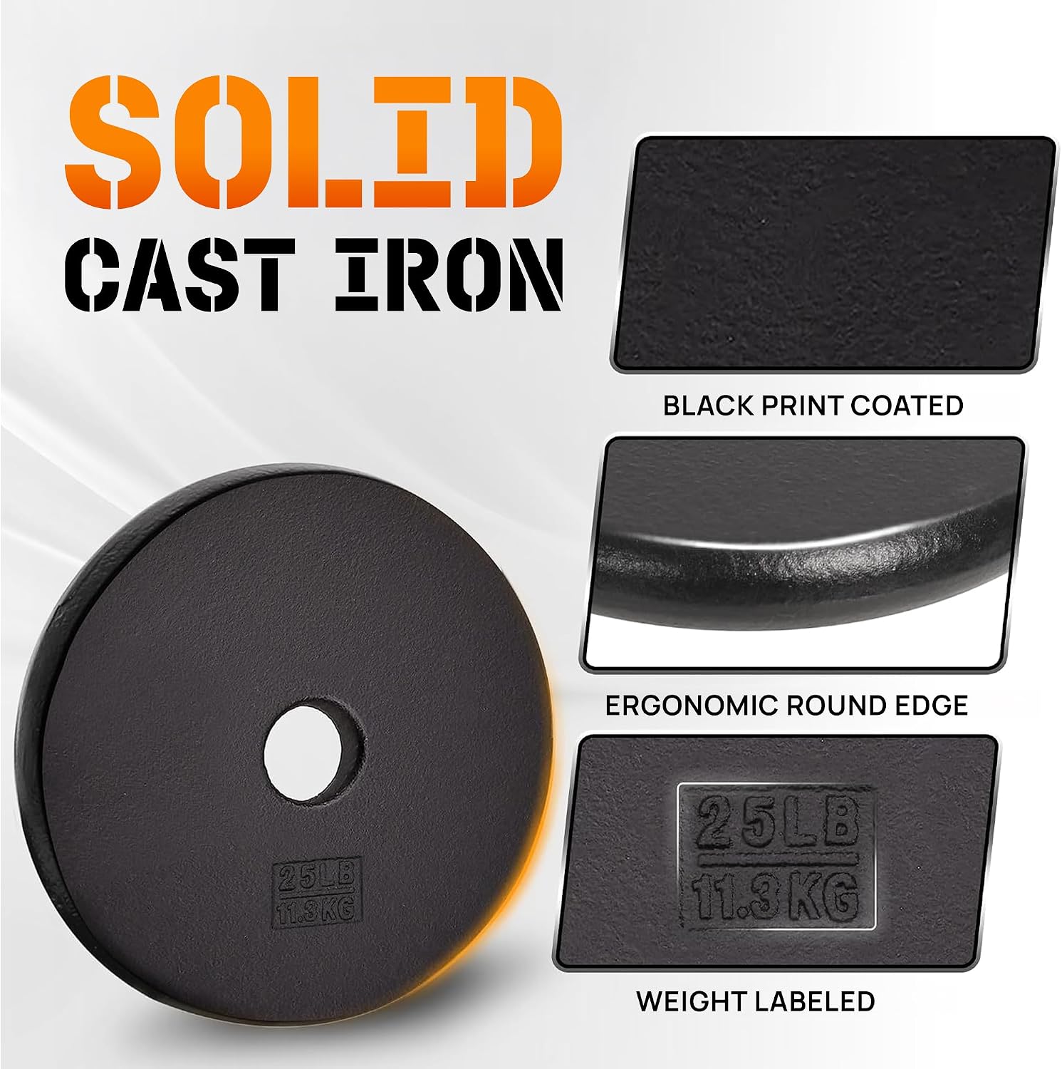 Detalle de Yes4All Cast Iron Weight Plates, 1-Inch